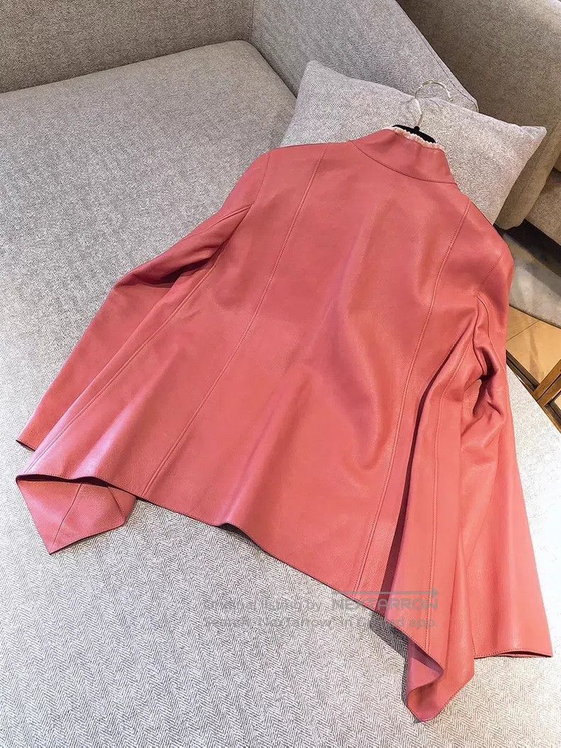 Hermes Hermes Watermelon pink cape-style calfskin leather jacket Size XS / US 0-2 / IT 36-38 - 2 Thumbnail
