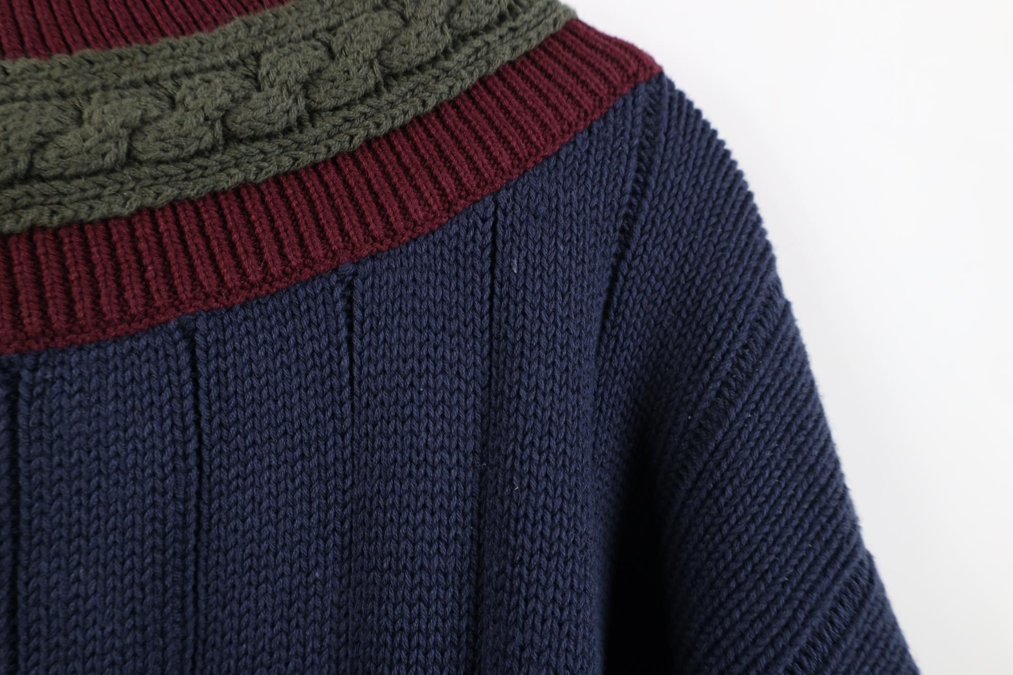 Vintage Vintage 90s Dapper Framed Cotton Ribbed Knit V-Neck Sweater Size US L / EU 52-54 / 3 - 10 Thumbnail