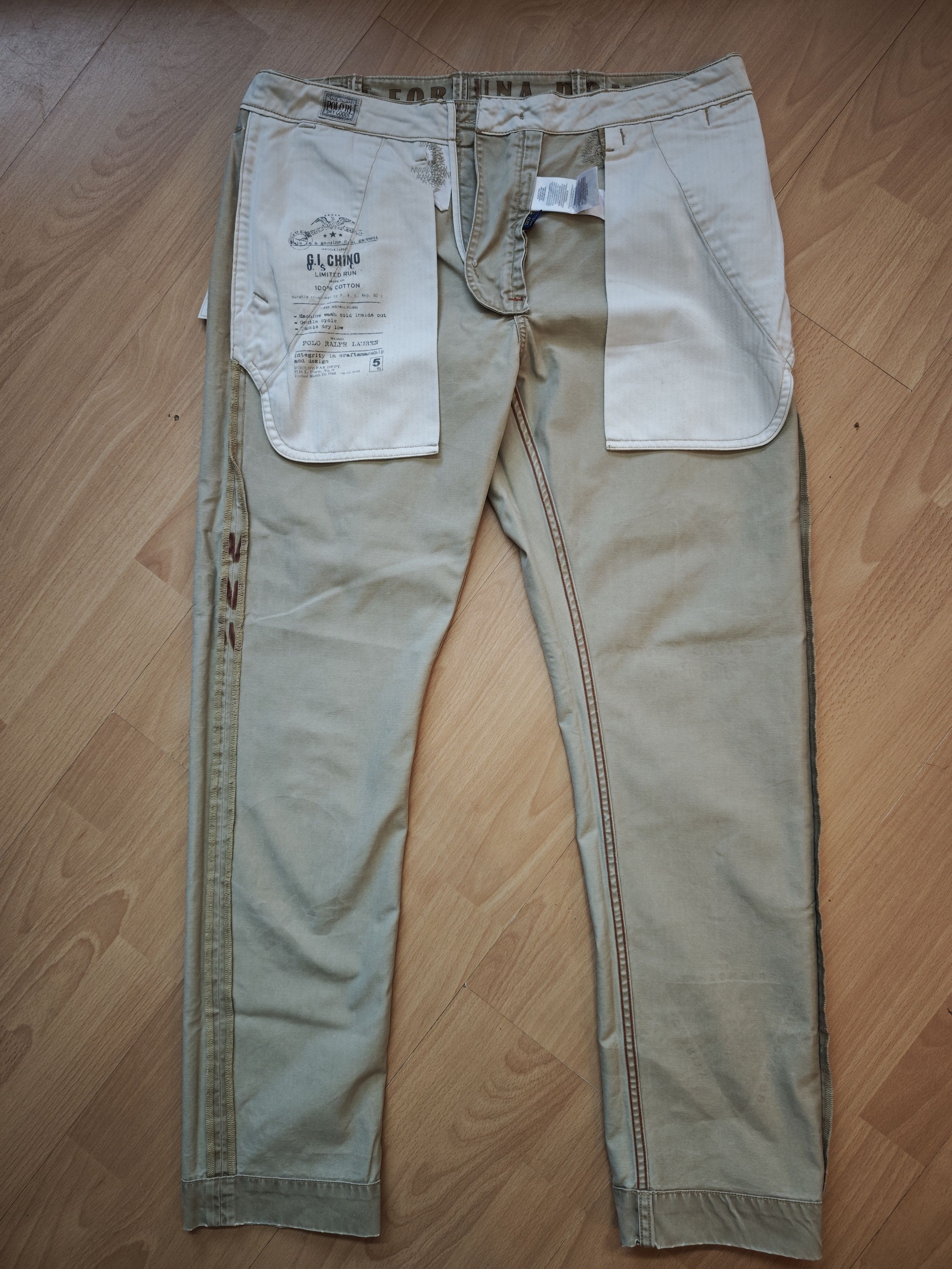 Polo Ralph Lauren BANNED PRL Chino Graphique Droit - RARE Phi Beta Sigma Edit. Size US 32 / EU 48 - 8 Thumbnail