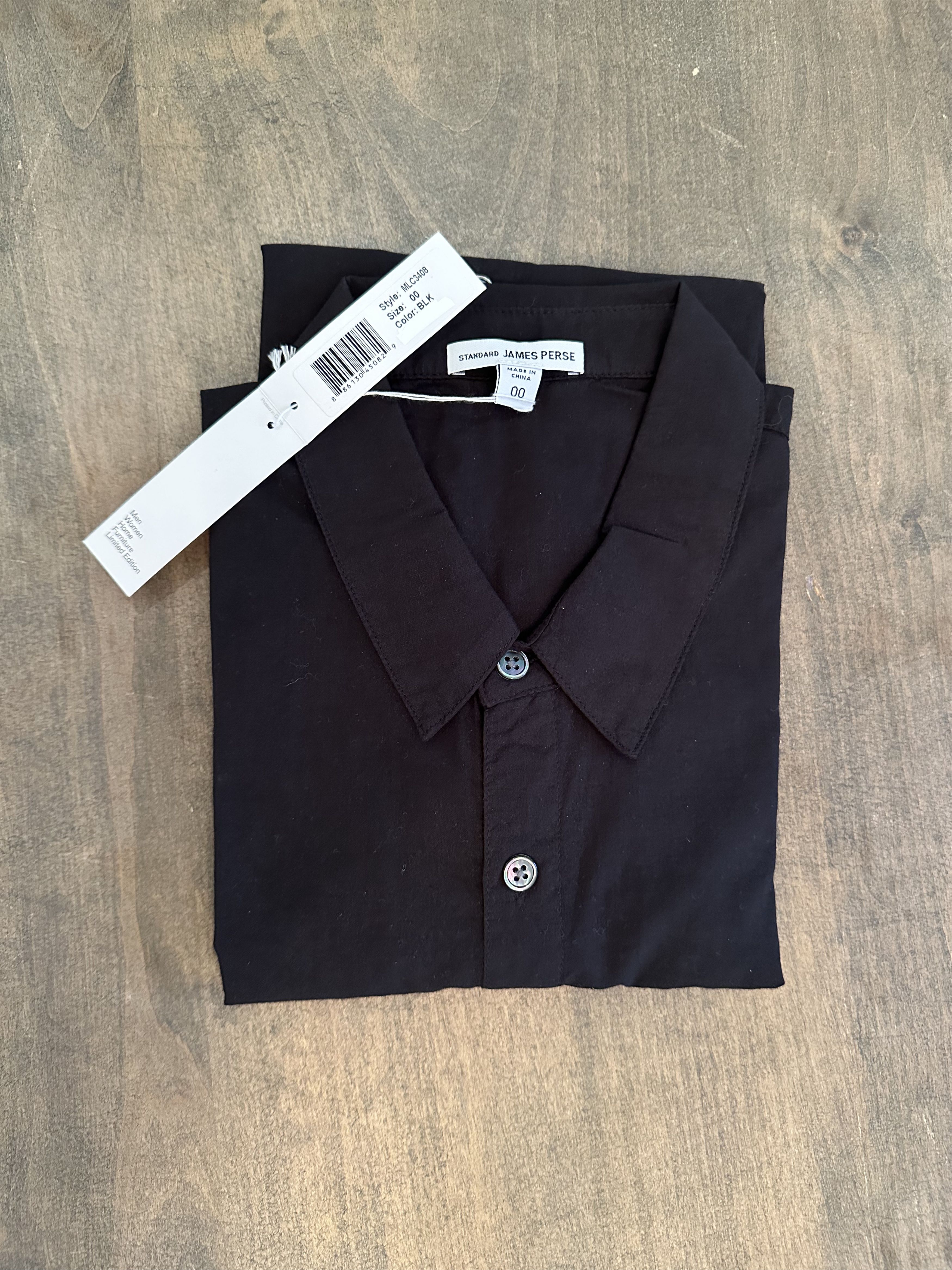 James Perse Black Standard Shirt (Size 00) New Size US XS / EU 42 / 0 - 2 Thumbnail