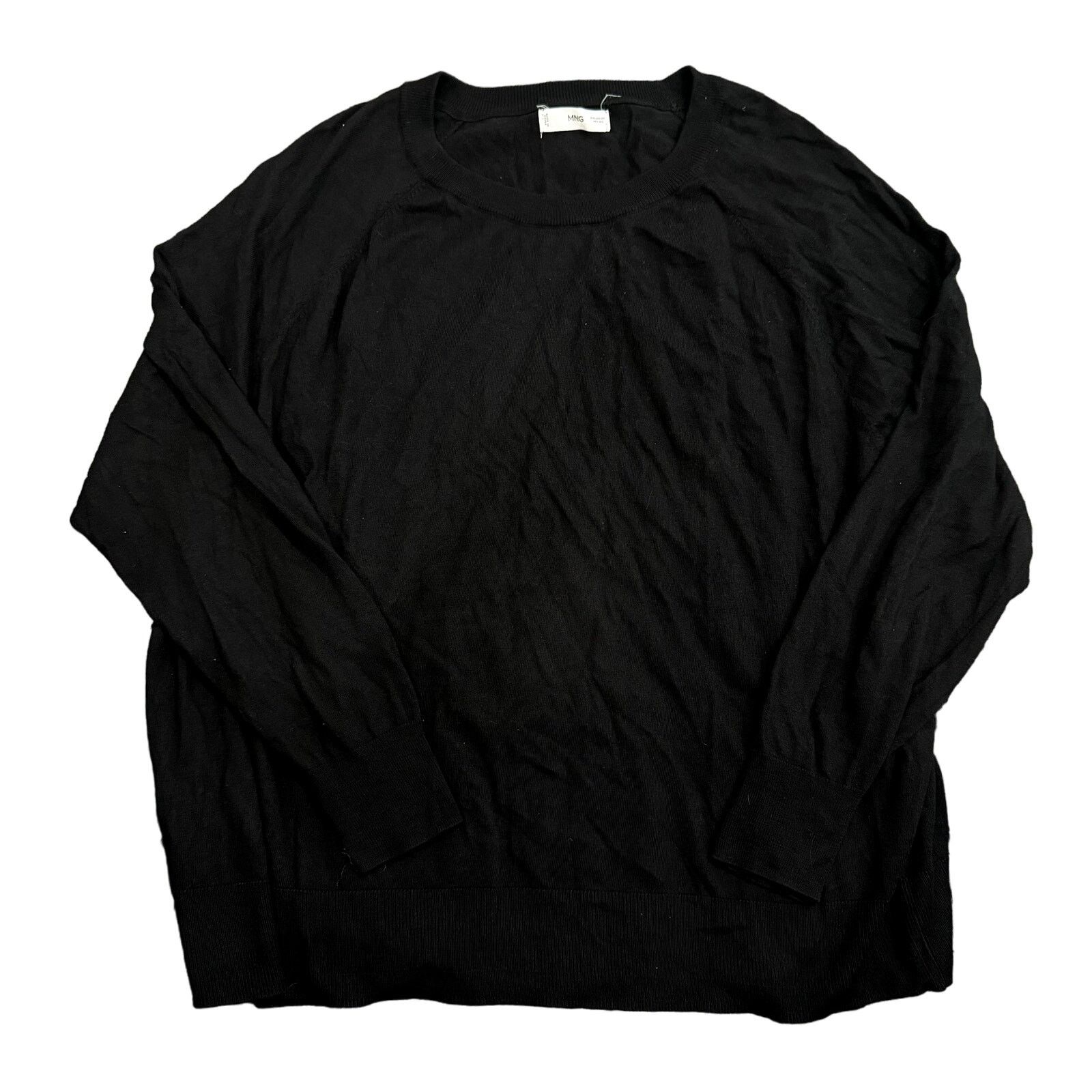 Mango MANGO Scoop Neck Lightweight Sweater in Black, Size 3XL Size 3XL / US 20-22 - 1 Thumbnail