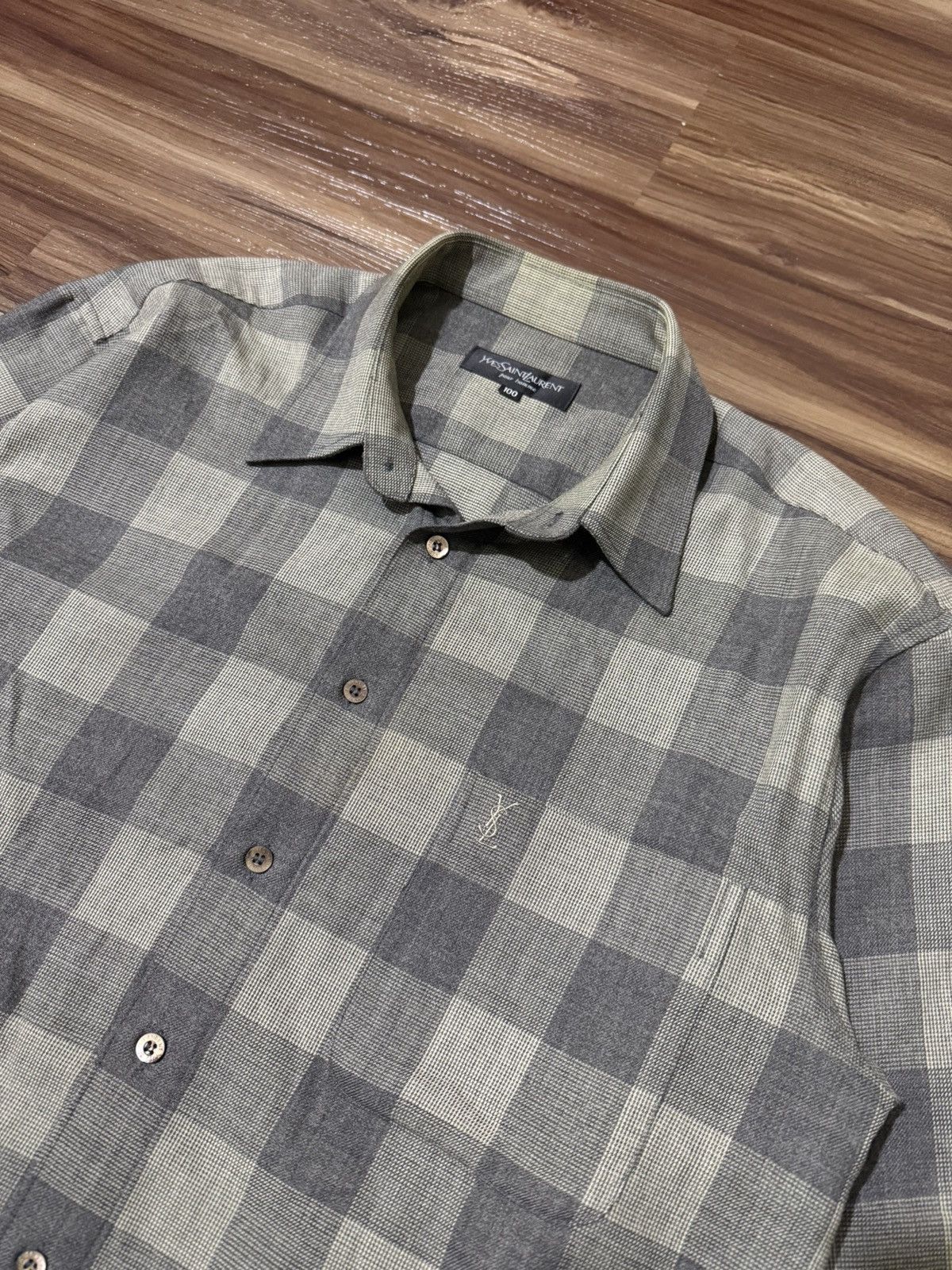 Yves Saint Laurent Vintage wool yves saint laurent shirt Size US XL / EU 56 / 4 - 2 Thumbnail