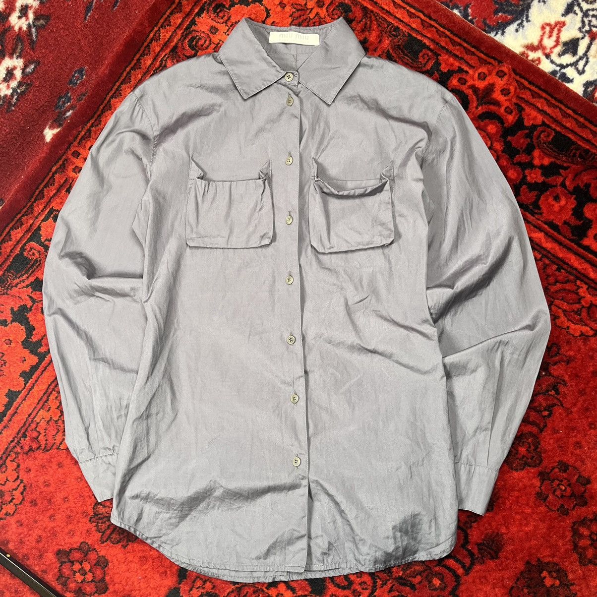 Miu Miu Vintage 2001 Archive Rare Pockets on Chest Miu Miu shirt Size S / US 4 / IT 40 - 2 Thumbnail