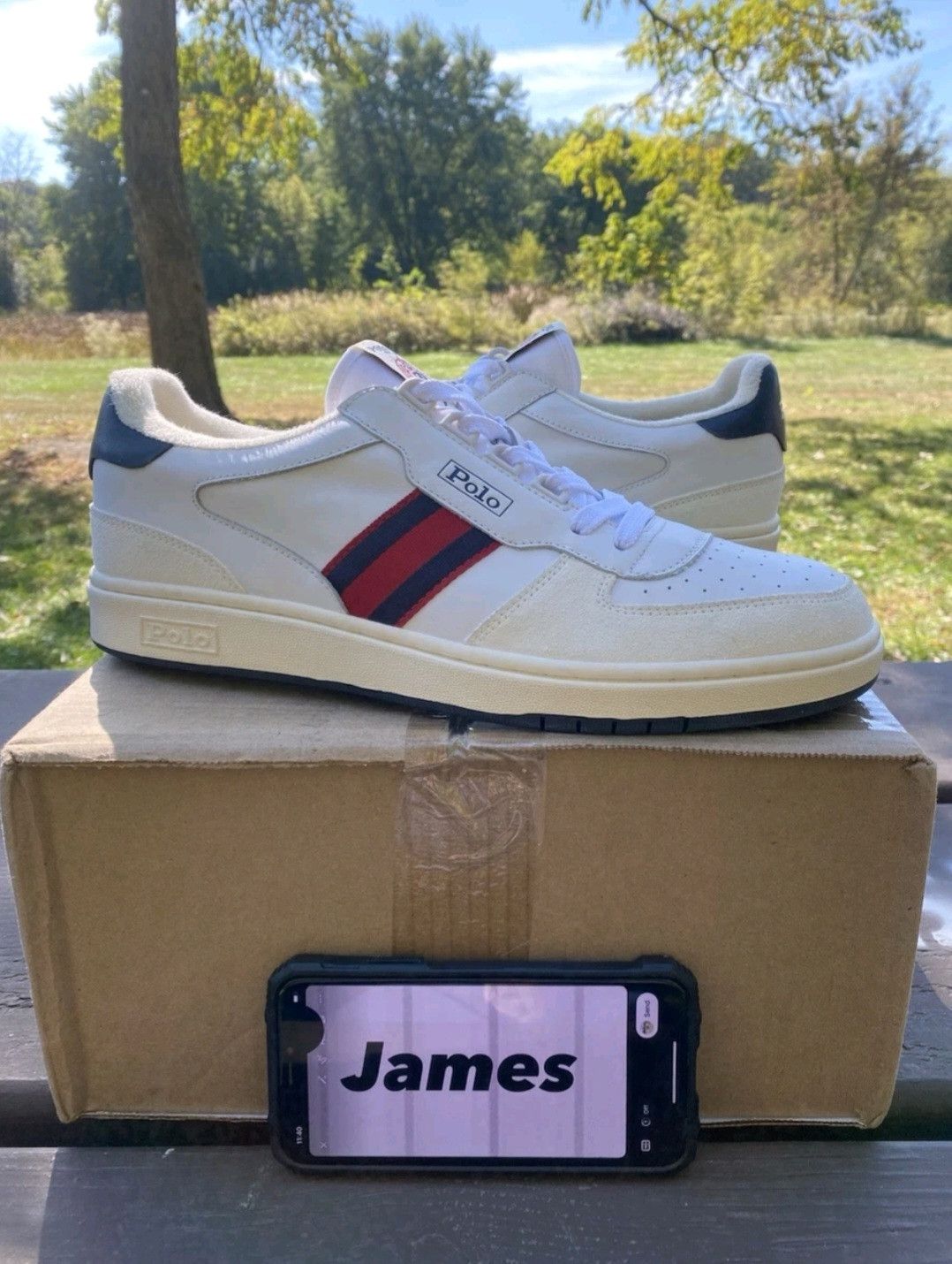 Ralph Lauren Ralph Lauren Polo Court Sneakers White Navy Red Retro 006 Size US 11.5 / EU 44-45 - 1 Thumbnail
