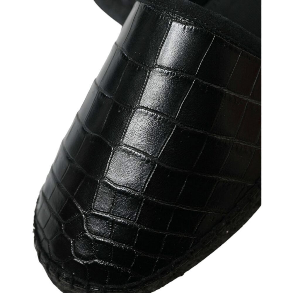 Dolce & Gabbana Dolce & Gabbana Exotic Black Leather Espadrilles Size US 10 / EU 43 - 8 Thumbnail