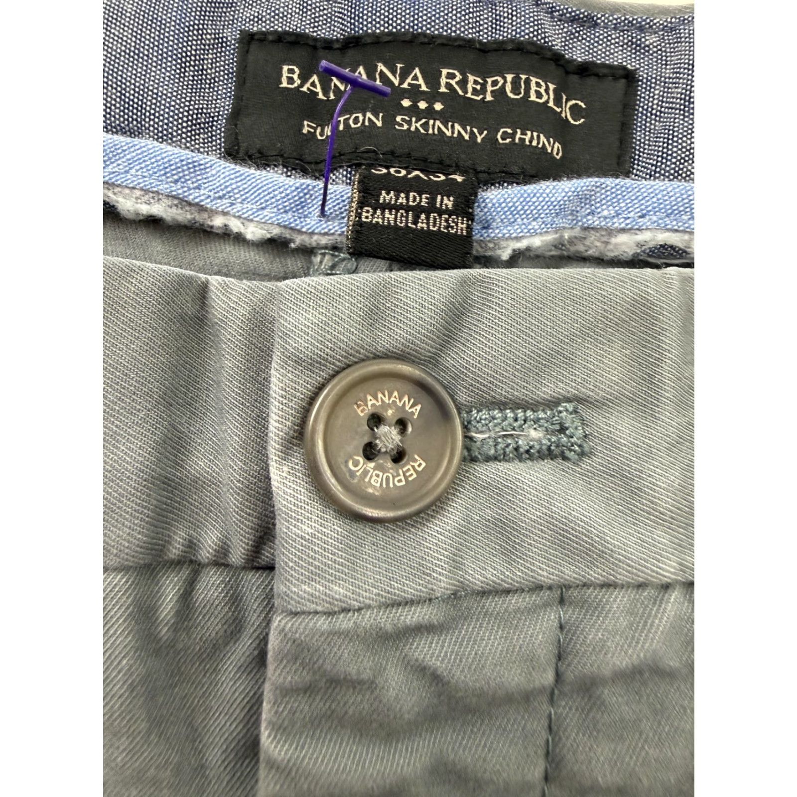 Banana Republic Banana Republic Pants Mens 36x30 Gray Fulton Skinny Chino Slim Stretch Casual Size US 36 / EU 52 - 2 Thumbnail