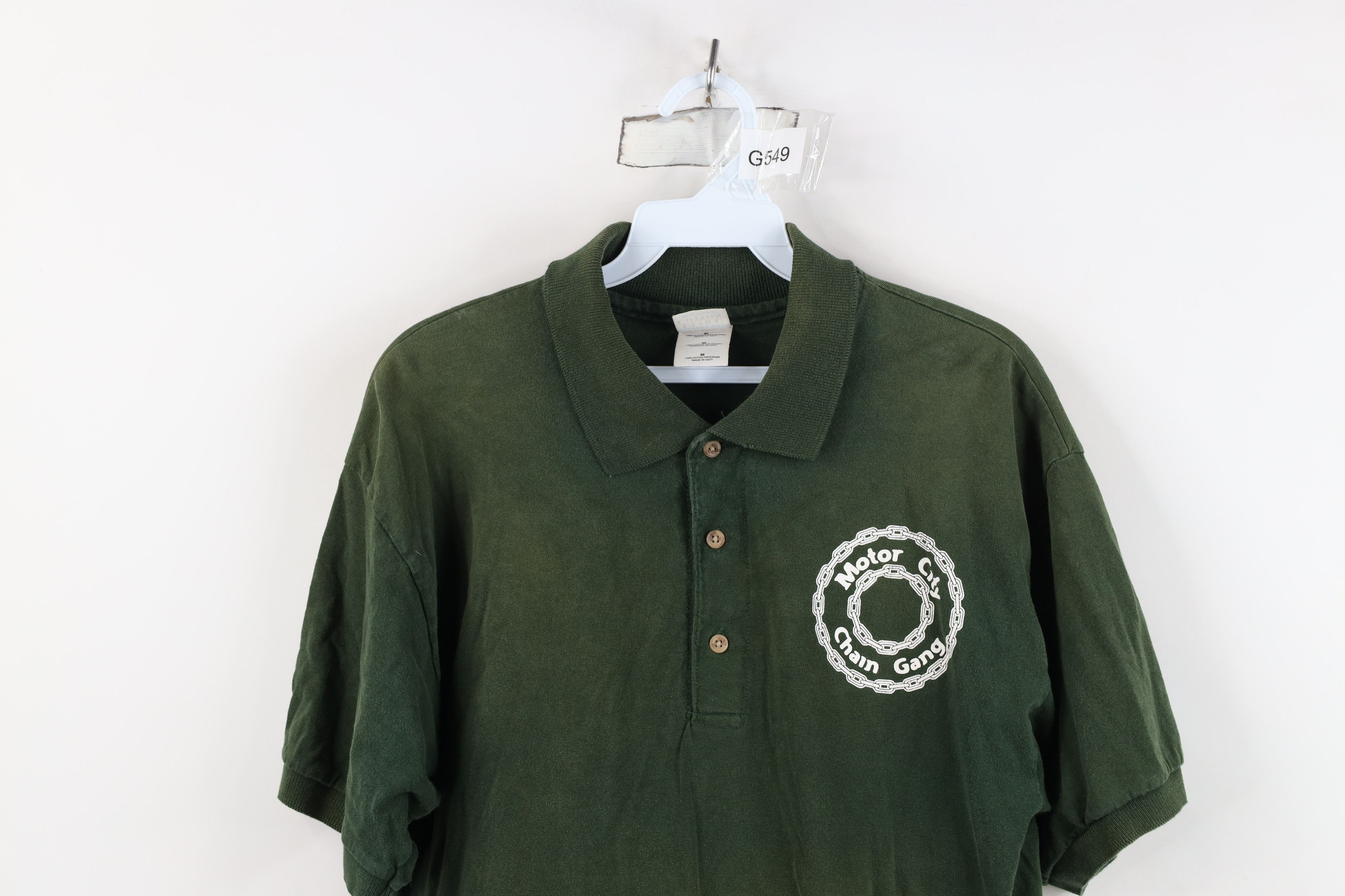 Vintage Vintage 90s Streetwear Detroit Motor City Chain Gang Polo Size US M / EU 48-50 / 2 - 2 Thumbnail