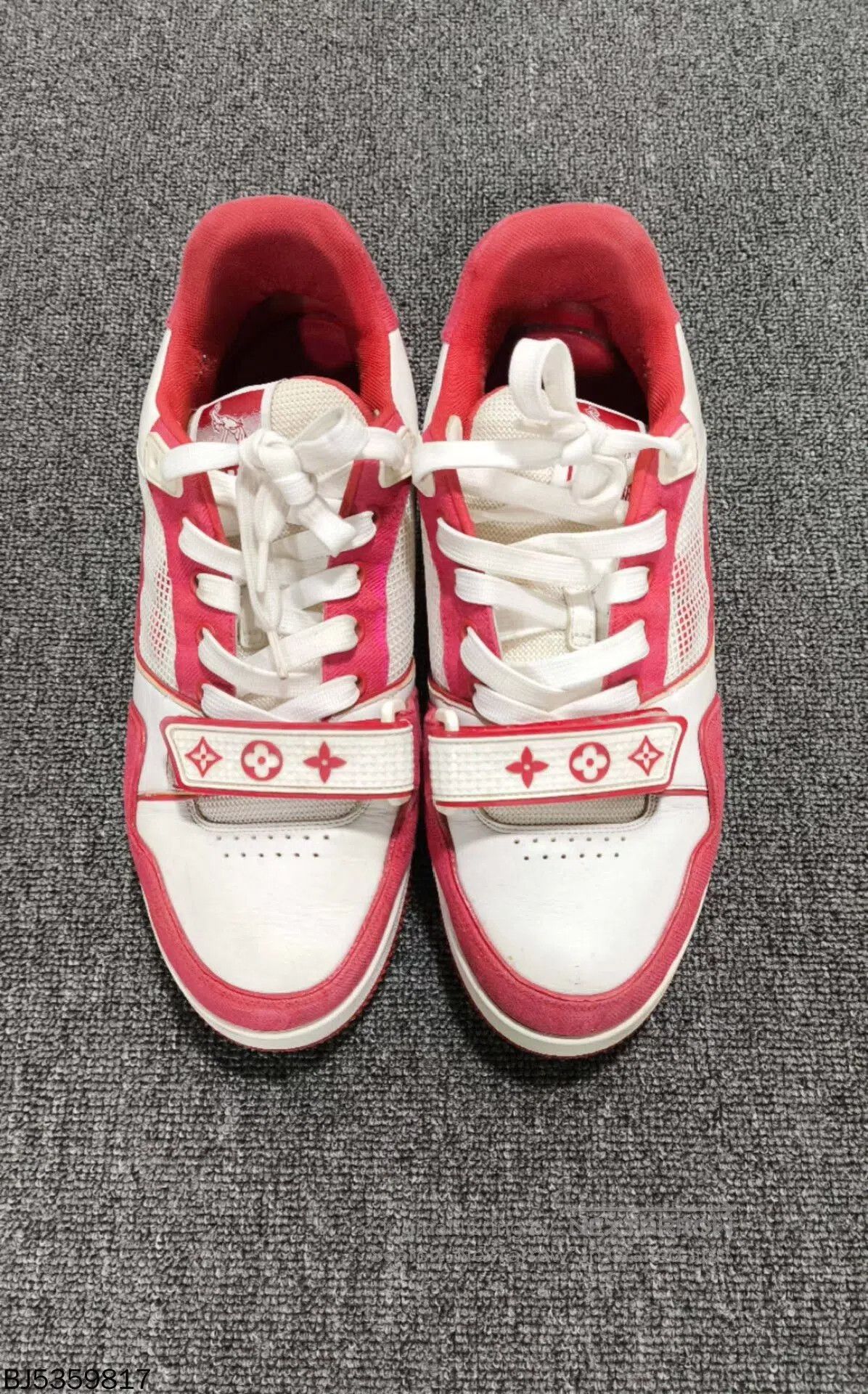 Louis Vuitton red velcro trainer by louis vuitton. Size US 9 / EU 42 - 3 Thumbnail