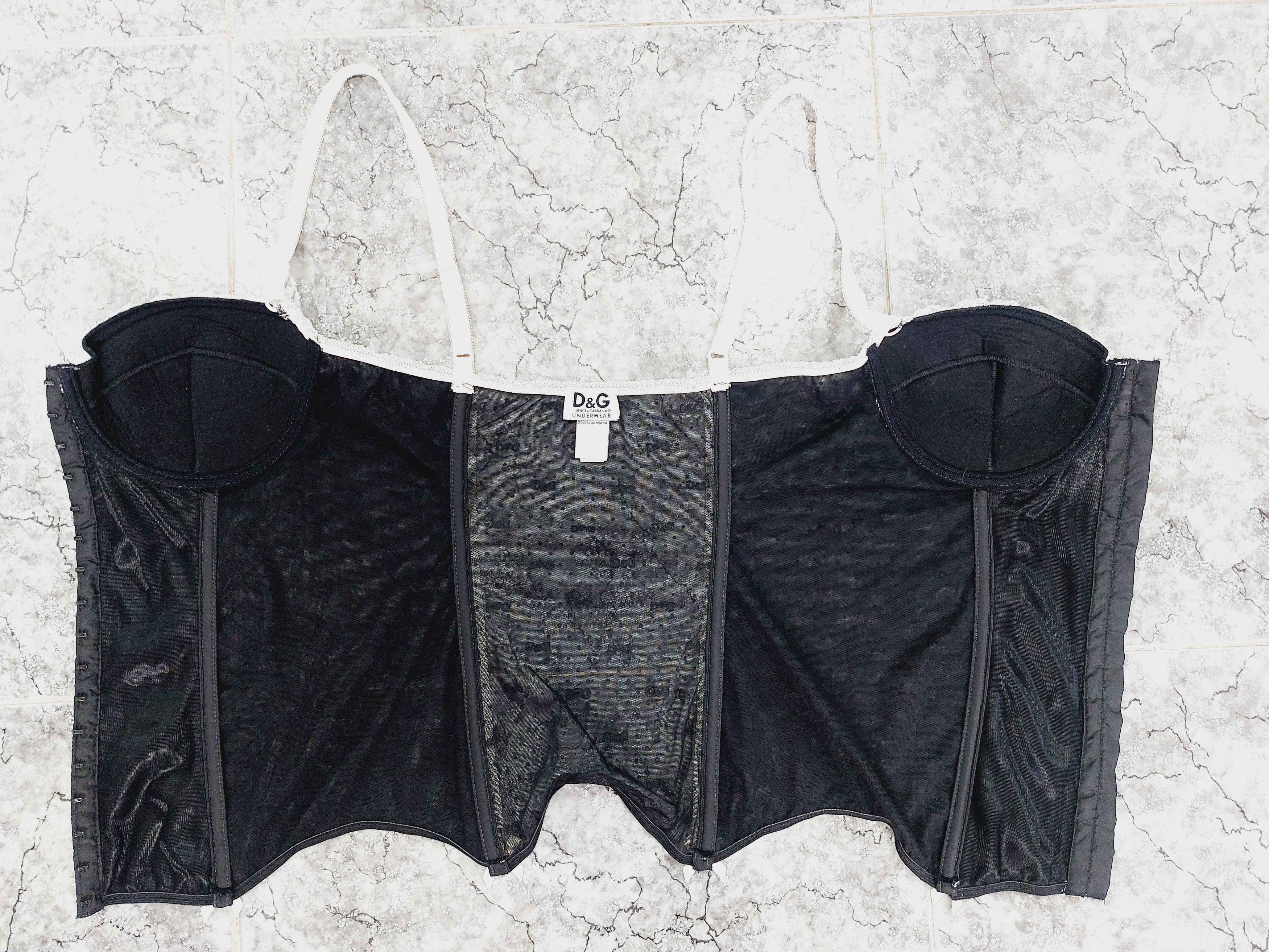 Dolce & Gabbana Dolce and Gabbana D&G Logo Net Mesh Ribbon Bustier Corset Size S / US 4 / IT 40 - 14 Thumbnail