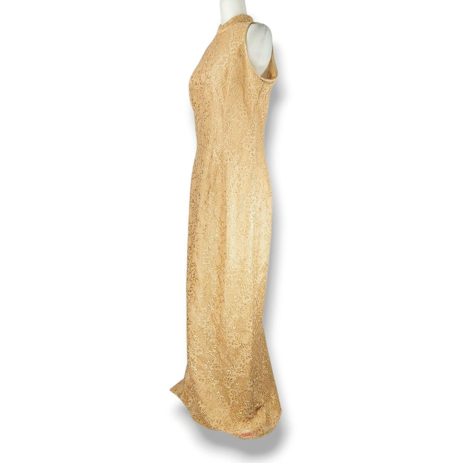 Jessica McClintock Jessica McClintock Gunne Sax Lace Dress Gown Gold 11/12  VTG | Grailed