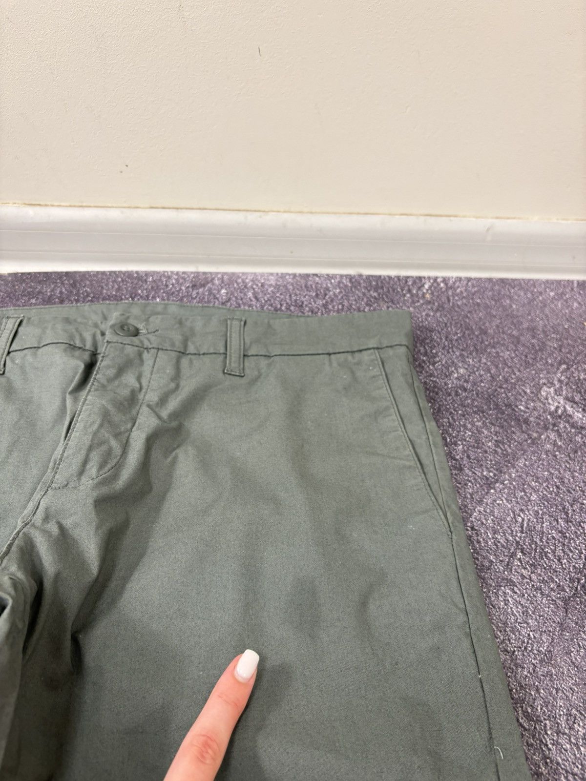 Carhartt Wip Carhartt WIP Men’s Olive Green Hype Sid Pants Size US 33 - 12 Thumbnail