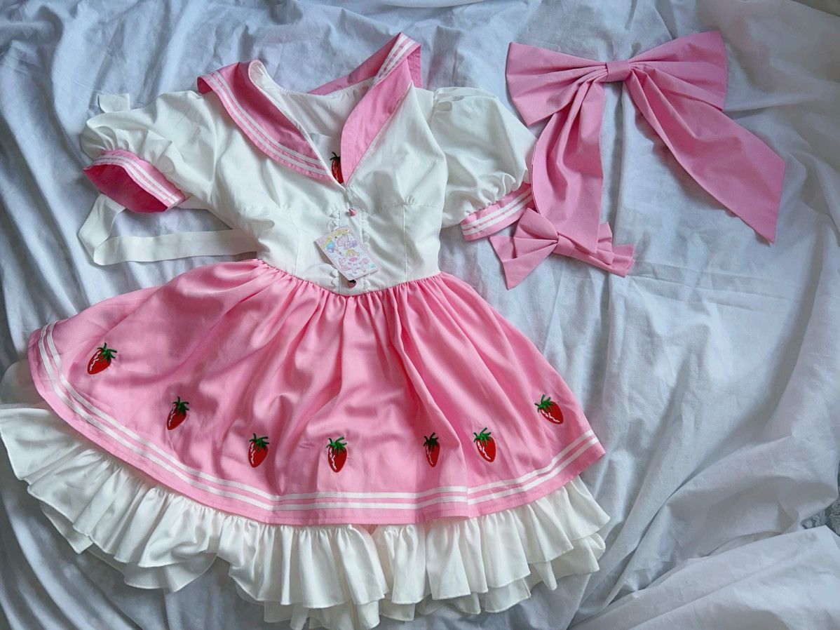 Other Dollcore balletcore strawberry sailor lolita dress Size M / US 6-8 / IT 42-44 - 3 Thumbnail