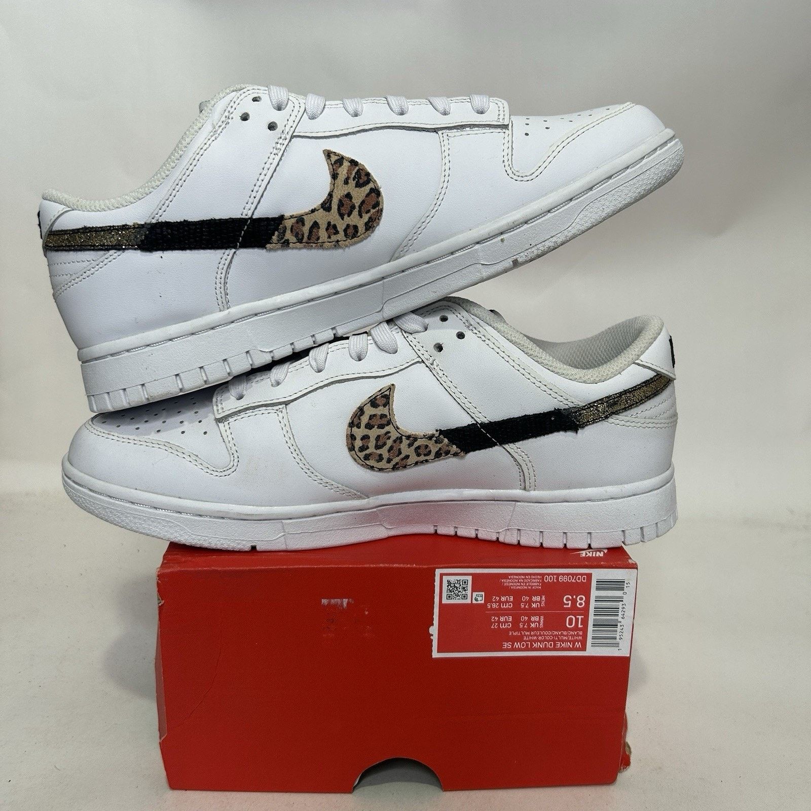 Nike Nike Dunk Low SE WMNS Primal "White Leopard" Size US 10 / IT 40 - 3 Thumbnail