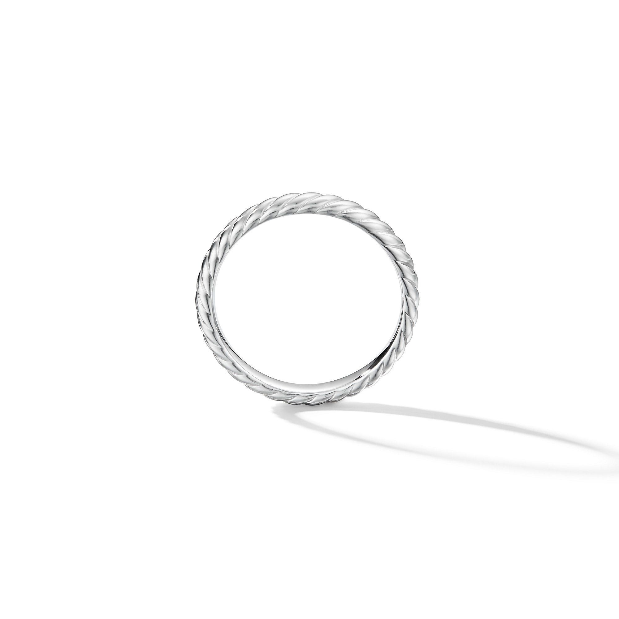 David Yurman o1w1db10325 Size:OS/ Cable Band Ring in 18K in Silver Size ONE SIZE - 3 Thumbnail