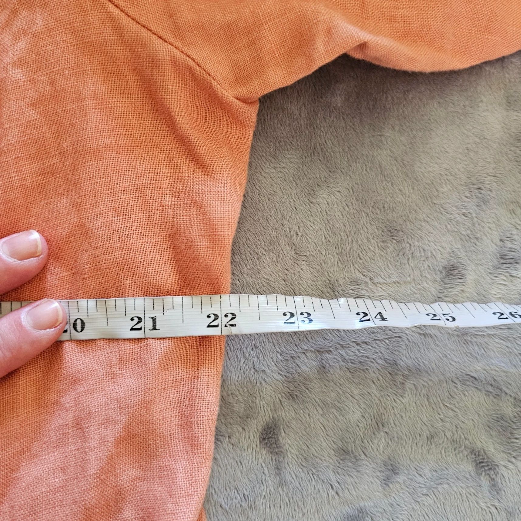 Vintage Chicos Jacket Top 3 Women XL Orange Linen Round Neck 3/4 Sleeve Button Lagenlook Size XL / US 12-14 / IT 48-50 - 6 Thumbnail