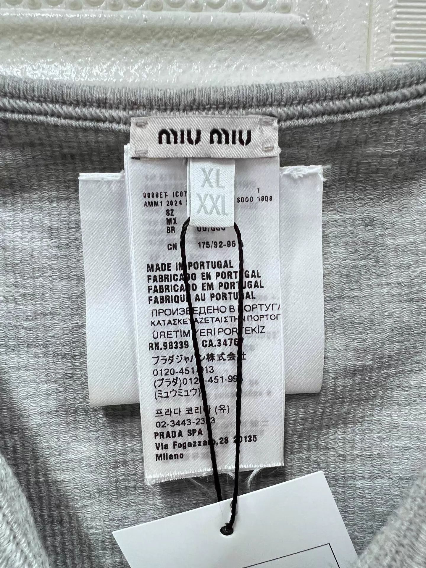 Miu Miu MIU MIU 25SS Gray Embroidered Logo Cami XL/XXL New T/O Only Size XL / US 12-14 / IT 48-50 - 4 Thumbnail