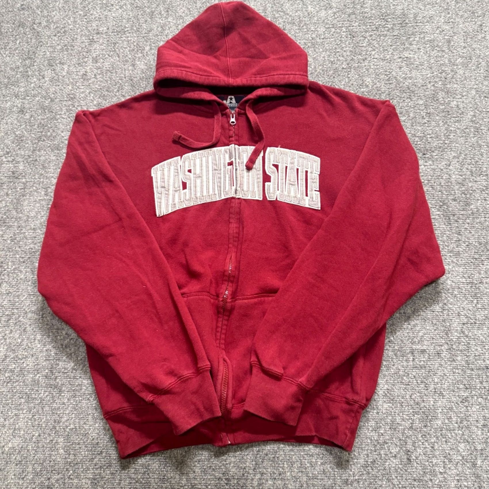 Vintage VINTAGE Washington State Full-zip Jacket Mens L Red Hooded 90s Embroidered Gray Sweatshirt Size US L / EU 52-54 / 3 - 2 Thumbnail