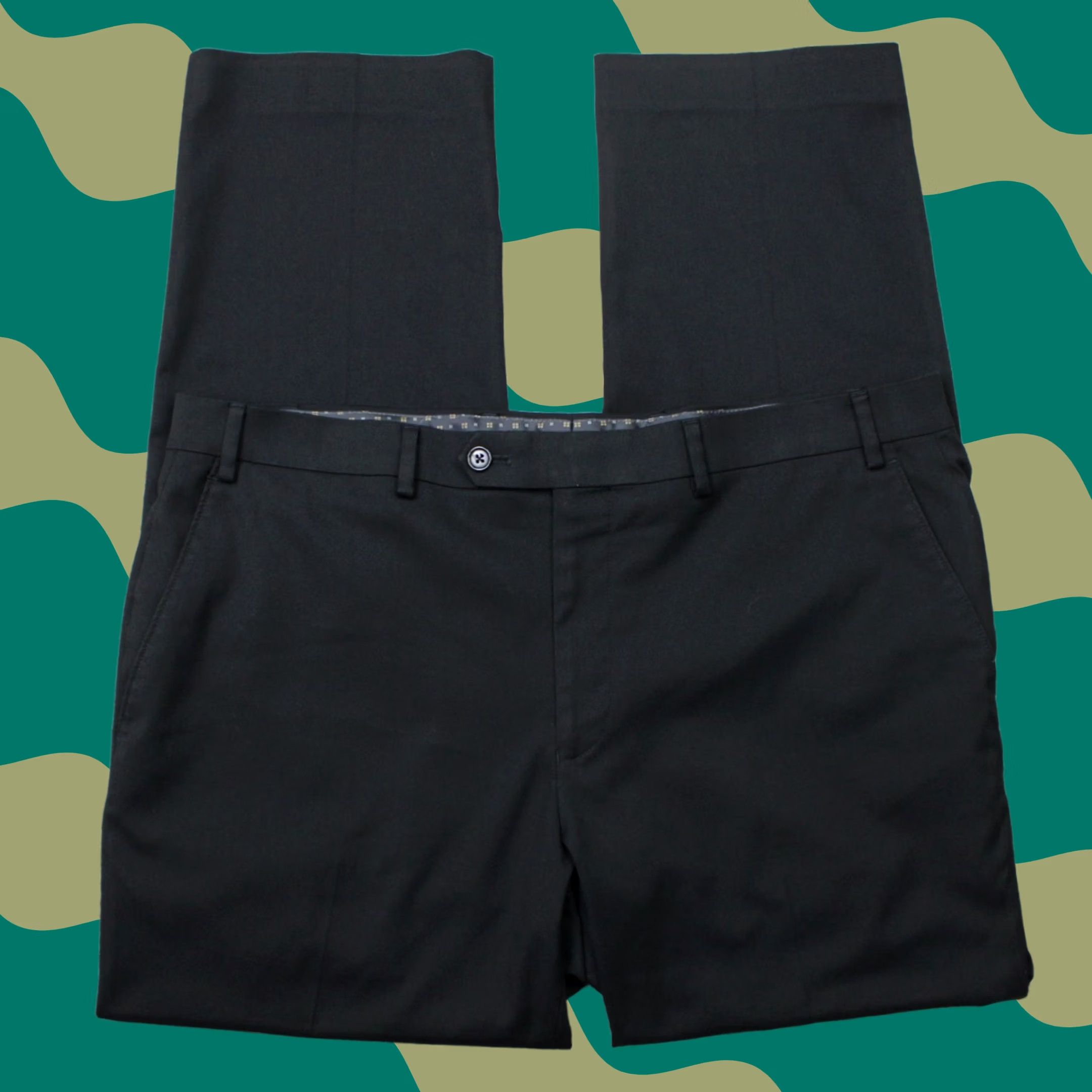 Ralph Lauren LAUREN Ralph Lauren Pants Mens 38x30 Black Flat Front Polyester/Rayon Stretch Dress Pants Regular Men Side Pocket Zipper Button CKV Size US 38 / EU 54 - 1 Thumbnail
