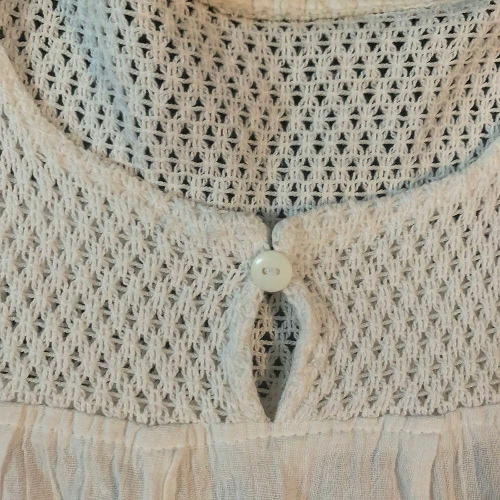 Designer Pre Owned White Hand Made Blouse M Size M / US 6-8 / IT 42-44 - 5 Thumbnail