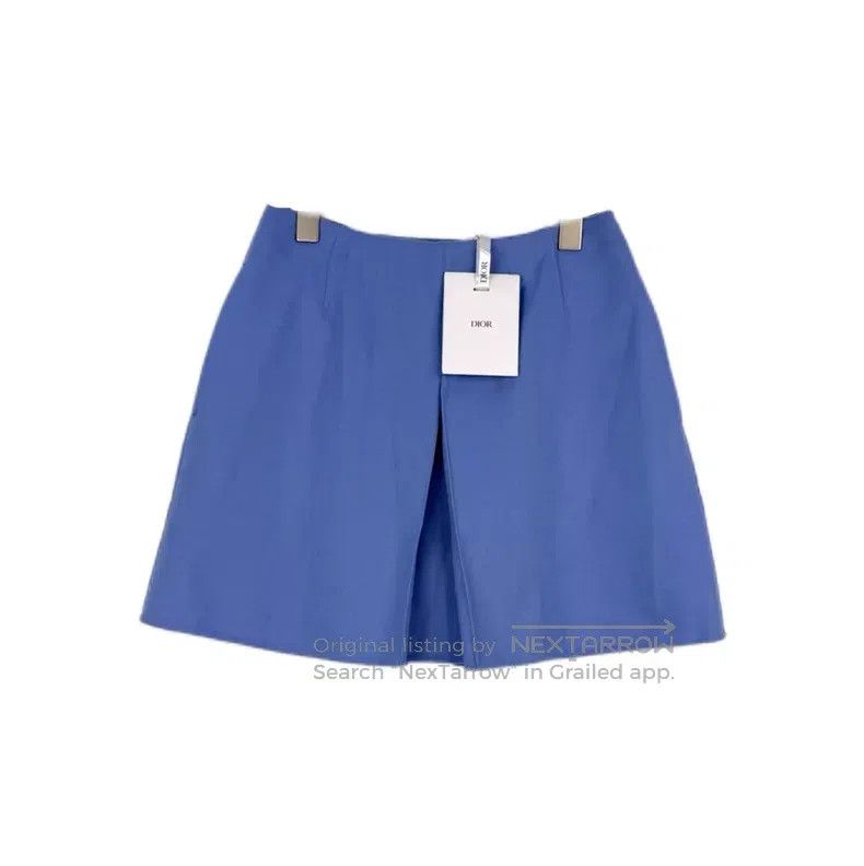 Dior Dior Light blue solid color wool tweed skirt Size 24" / US 00 / IT 34 - 1 Thumbnail