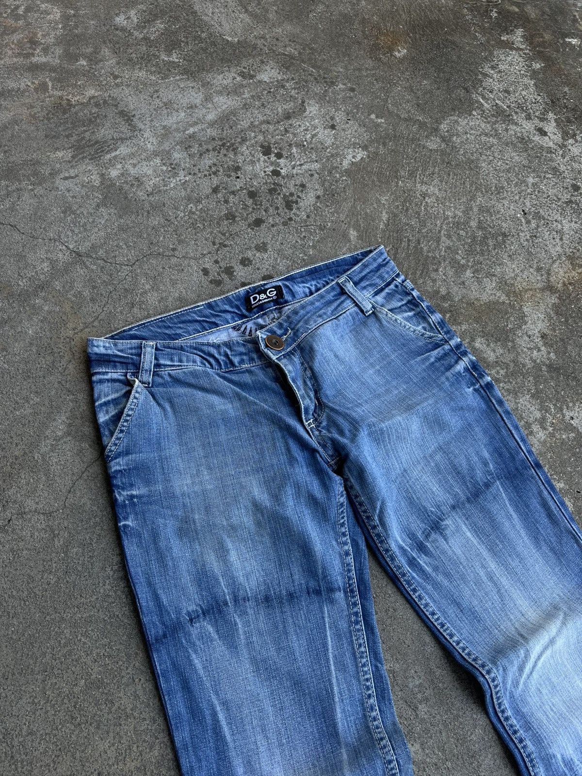 Dolce & Gabbana Crazy Vintage Dolce & Gabbana Boot cut Flared Jeans Big Logo Size 31" - 3 Thumbnail