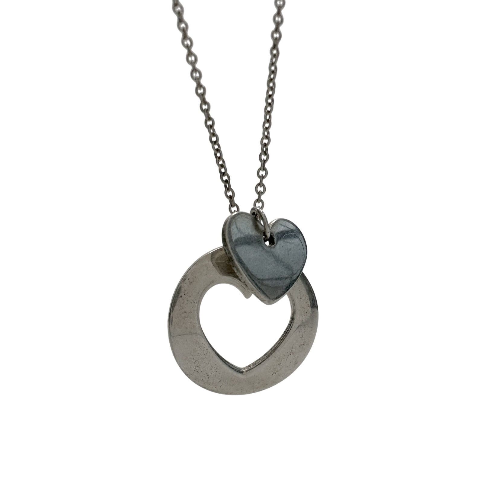 Tiffany & Co. Tiffany & Co. 2 Heart Necklace Stencil Heart w Cutout Heart Size ONE SIZE - 6 Thumbnail