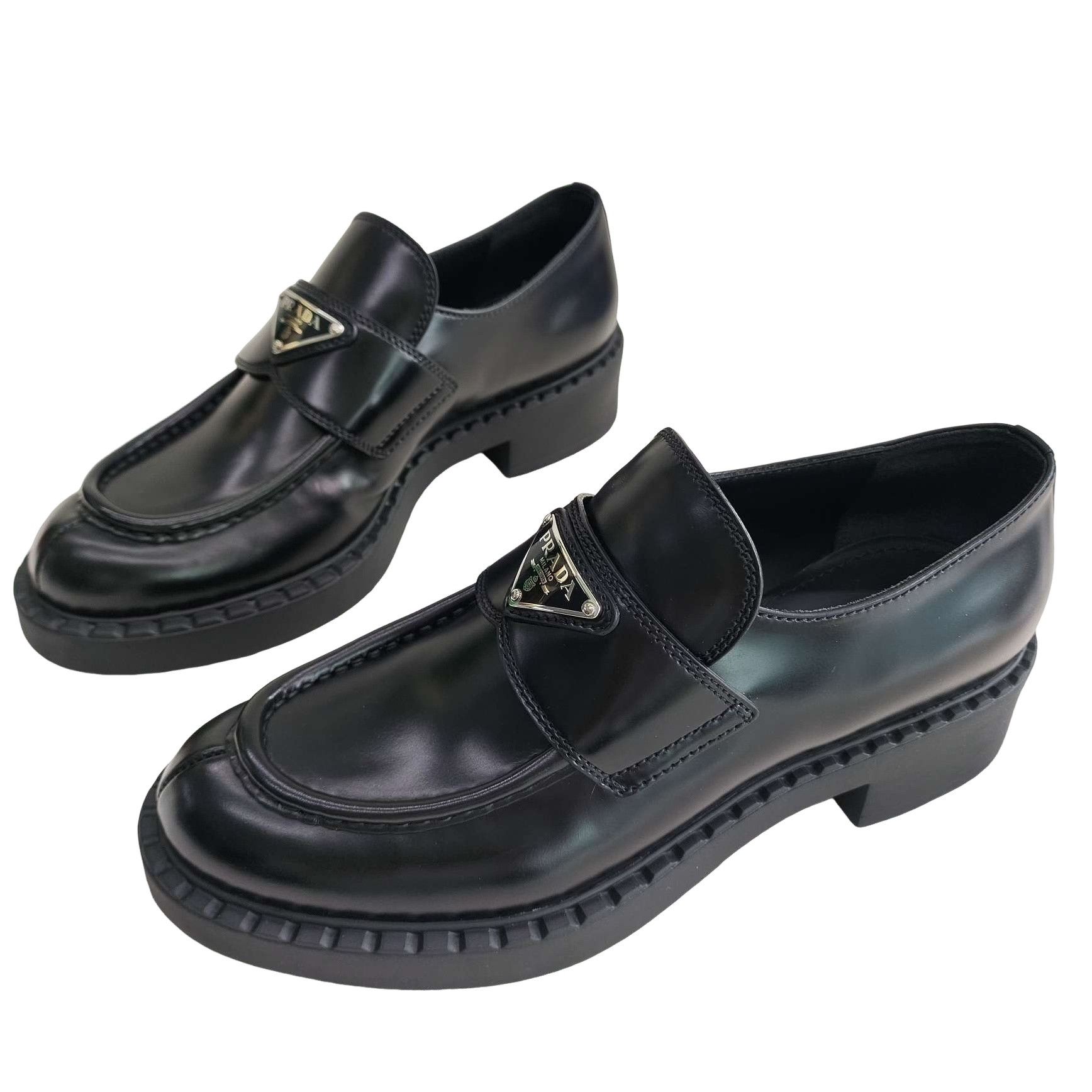 Prada Prada Logo Leather Loafers Size 38 Size US 8 / IT 38 - 1 Thumbnail