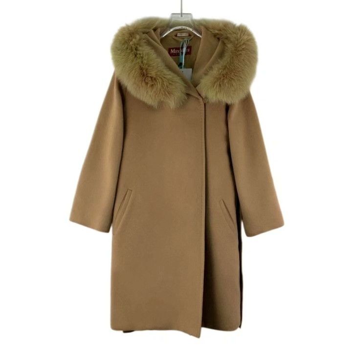 Max Mara MaxMara Brown Wool Hooded Coat Size S / US 4 / IT 40 - 1 Thumbnail