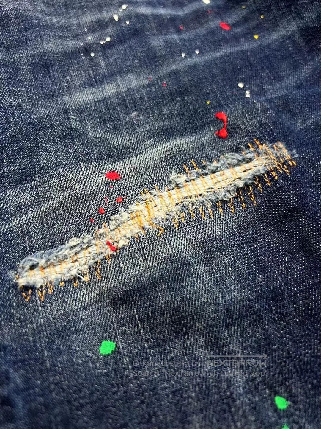 Dsquared2 Dsquared2 Blue Denim Pants with Paint Splatter. Size US 44 / EU 60 - 4 Thumbnail