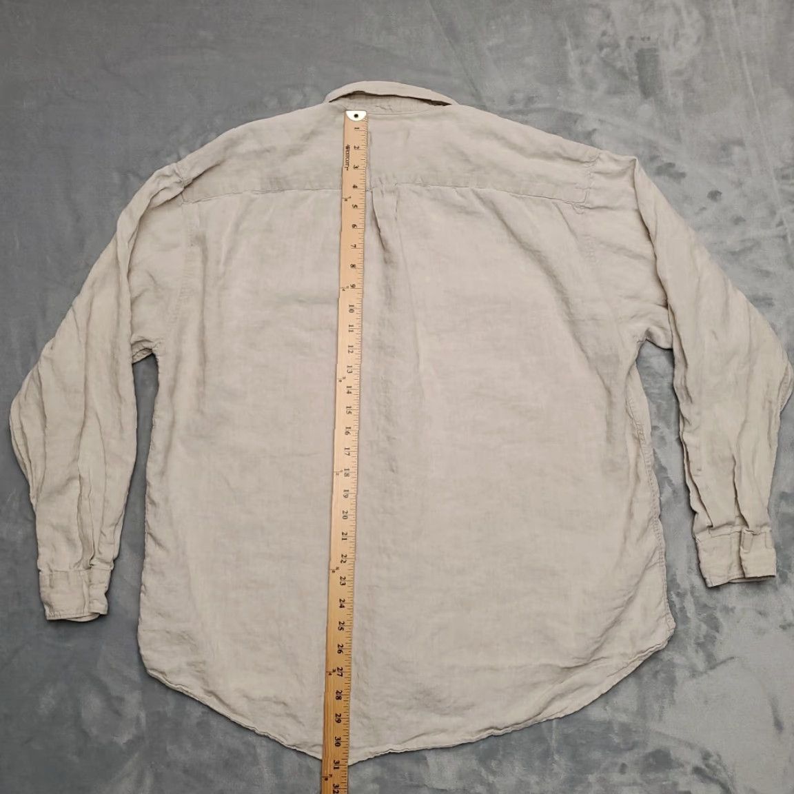 Vintage Bowen Wright Shirt Men Beige 100% Linen Button Up Outdoor Casual Coastal Classic XL Regular Long Sleeve Button-Up Collared Pockets Size US XL / EU 56 / 4 - 5 Thumbnail