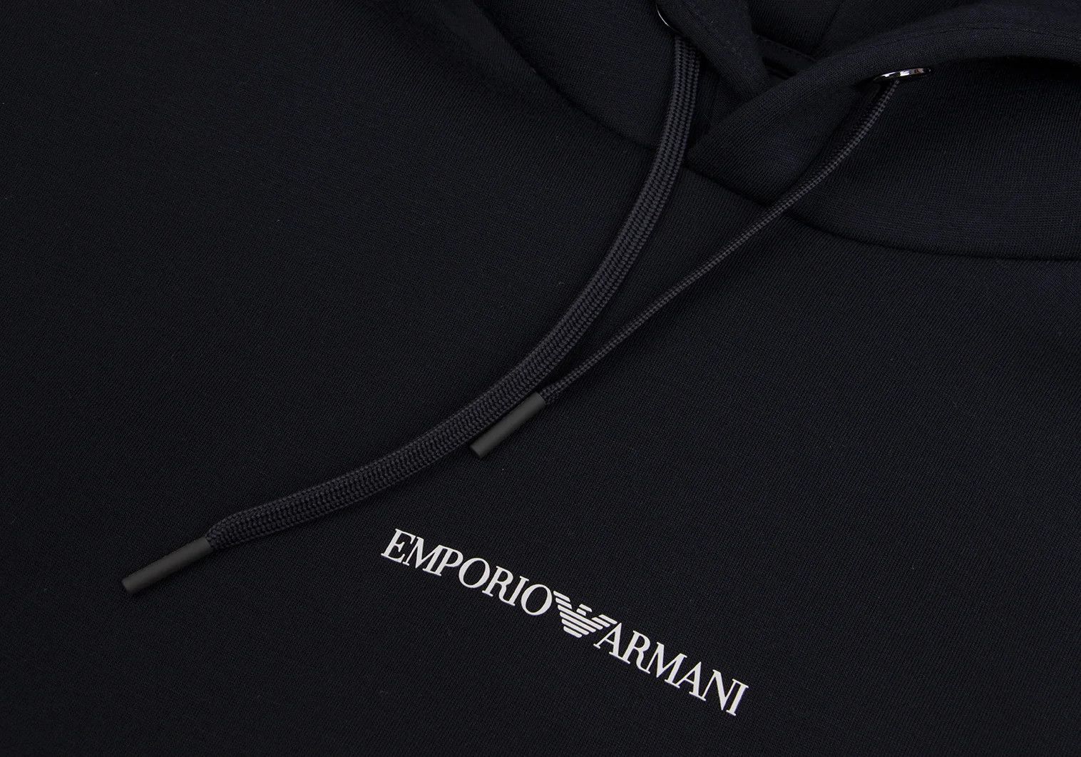 Emporio Armani Bonded Rayon Taping Line Logo Hoodie Navy M Size US M / EU 48-50 / 2 - 4 Thumbnail