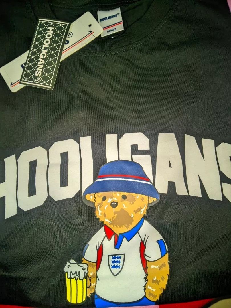 Japanese Brand × Vintage HOOLIGANS T-Shirt VAR TED ENG - Black Size US M / EU 48-50 / 2 - 6 Thumbnail