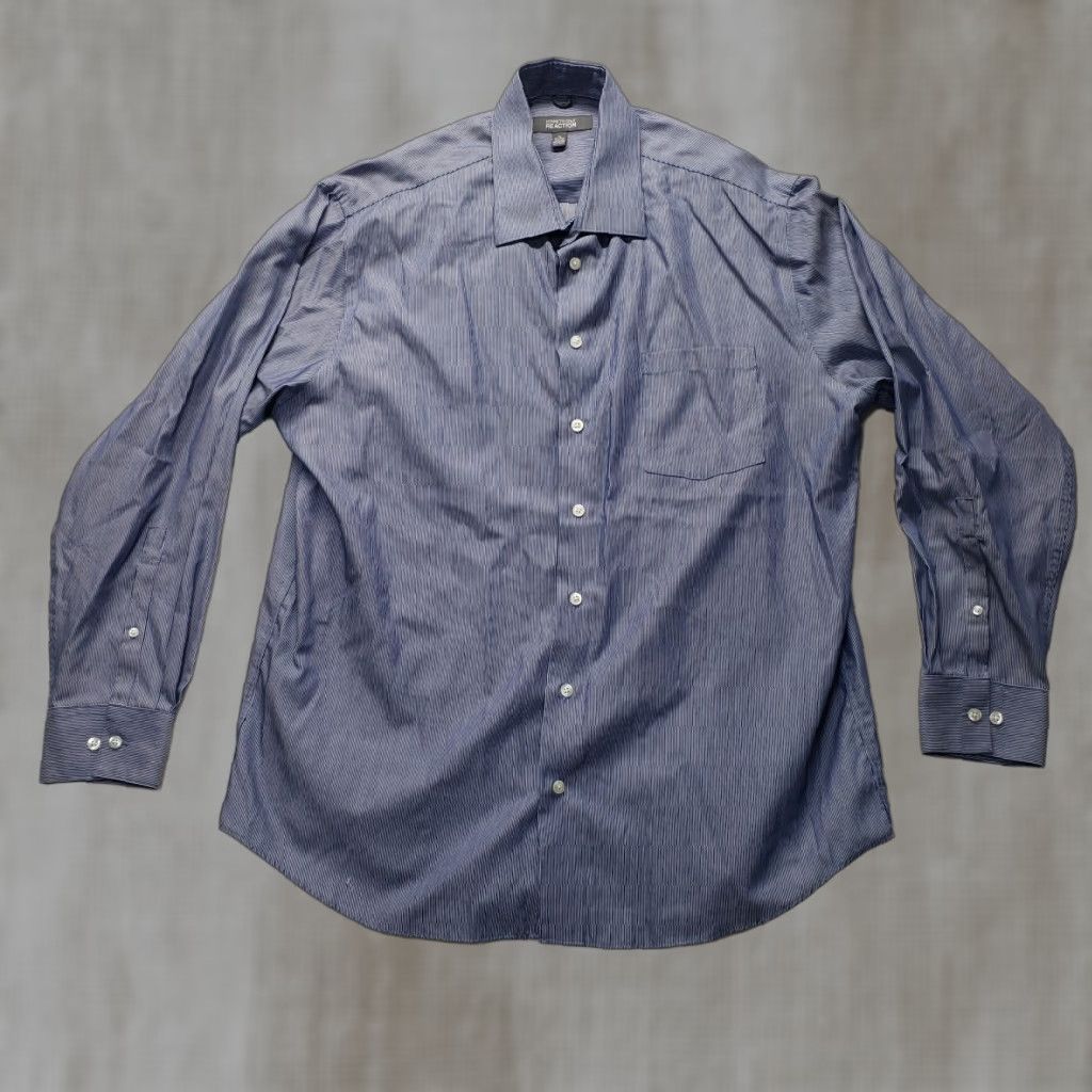 Kenneth Cole Kenneth Cole Reaction Shirt Adult XL Blue Button-Up Long Sleeve Mens Size US XL / EU 56 / 4 - 1 Thumbnail