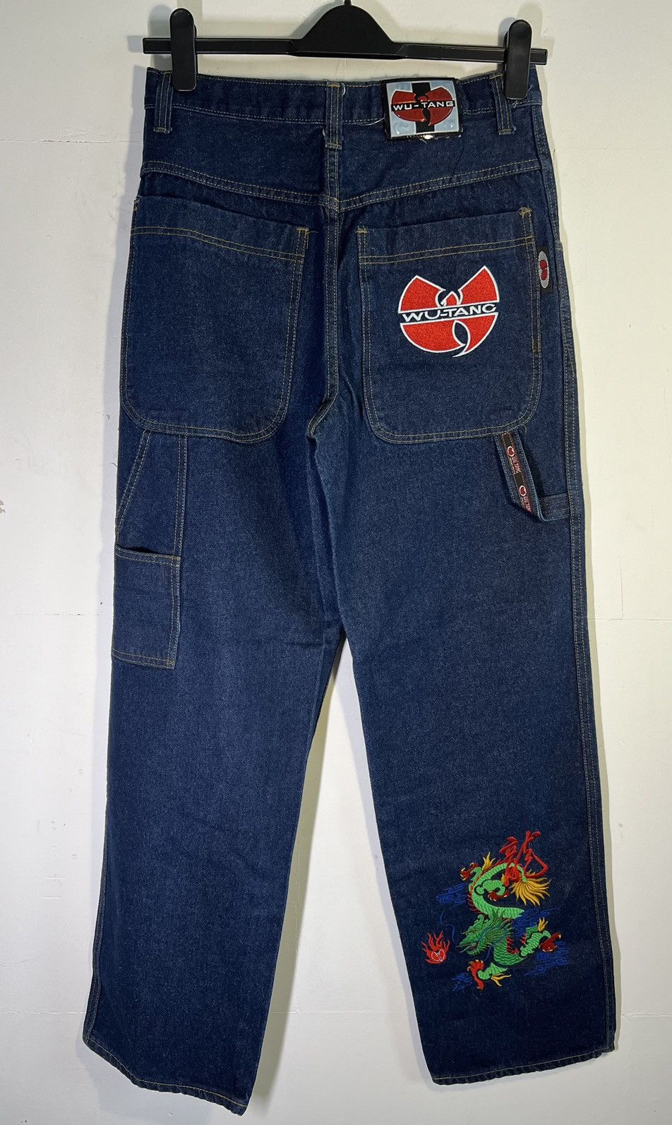 VTG Wu-Wear Wu Tang Clan Denim Jeans Size 34 x 30 Embroidered Cargo sale Pants