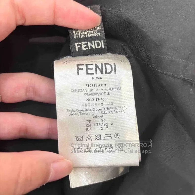 Fendi Fendi size 39 FF Printed Black Shirt, FF Print on Sleeves, Size US XXS / EU 40 - 4 Thumbnail