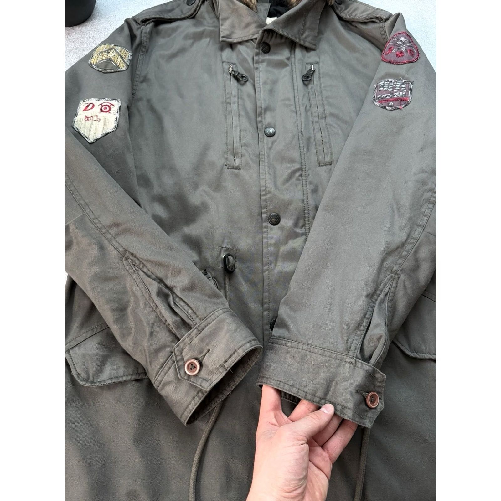 Diesel Diesel Parka Jacket Men’s Military Alaska Style Faux Fur Hood Green L XXL? Size US L / EU 52-54 / 3 - 6 Thumbnail