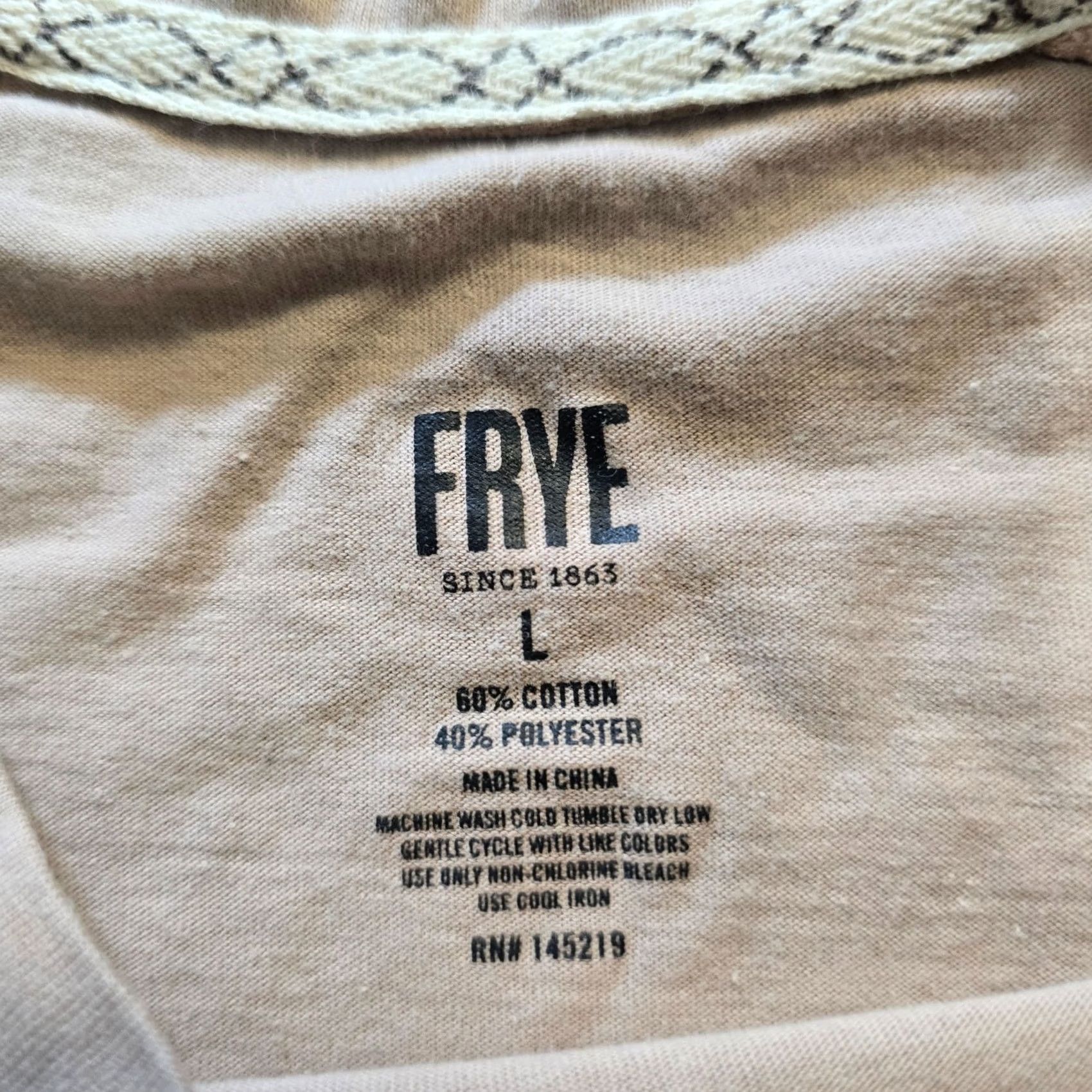 Frye Frye Top Womens Size L Tan Crew Neck Short Sleeve Capsule Minimal Casual Shirt Modern Knit Cotton Polyester Regular Women Size L / US 10 / IT 46 - 4 Thumbnail