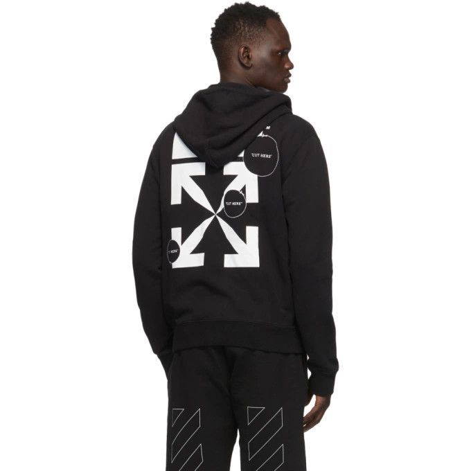 Off-White Black Cut Here Arrows Zip Hoodie | Grailed 