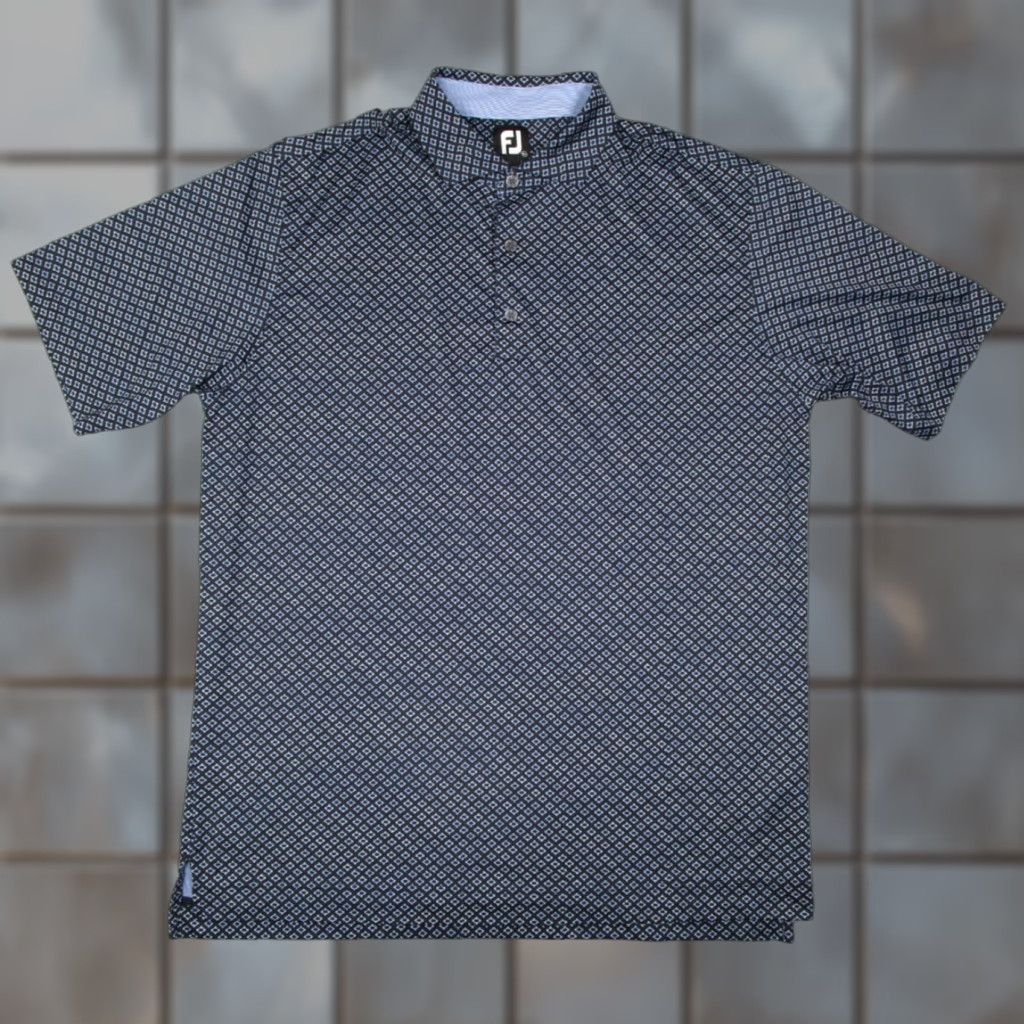 Footjoy FootJoy Polo Shirt Mens XL Blue Performance Golf Short Sleeve Abstract Geometric Logo Comfort Size US XL / EU 56 / 4 - 1 Thumbnail