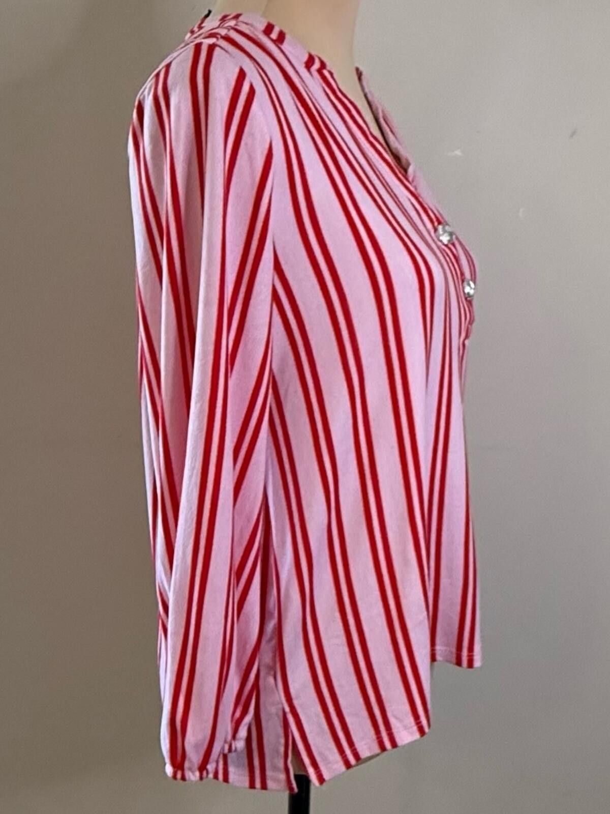 Other Alex & Parker top pink & red buttery soft striped SZ SM Size S / US 4 / IT 40 - 6 Thumbnail