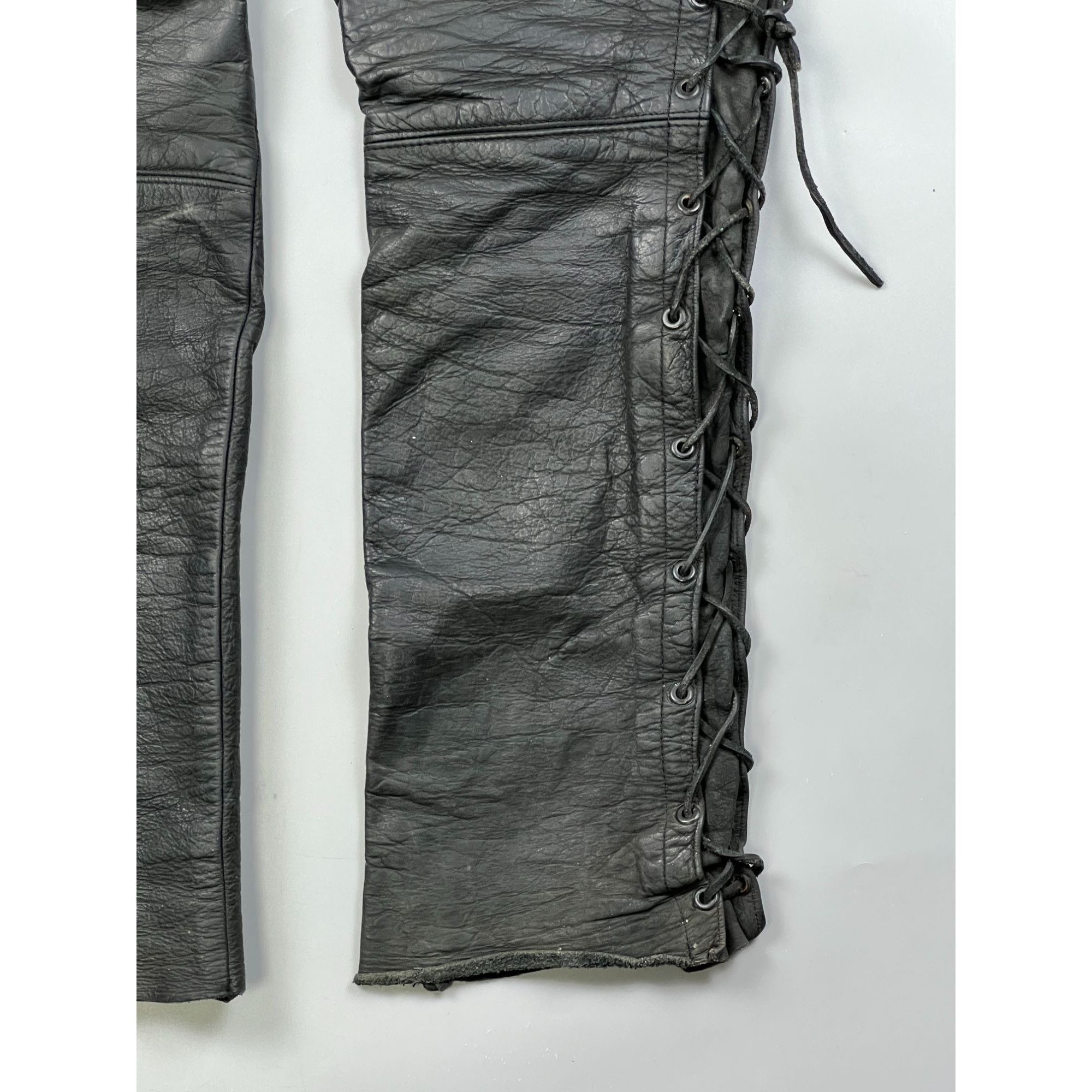 Vintage Vintage Leather Biker Pants (Y0747) Size US 32 / EU 48 - 15 Thumbnail