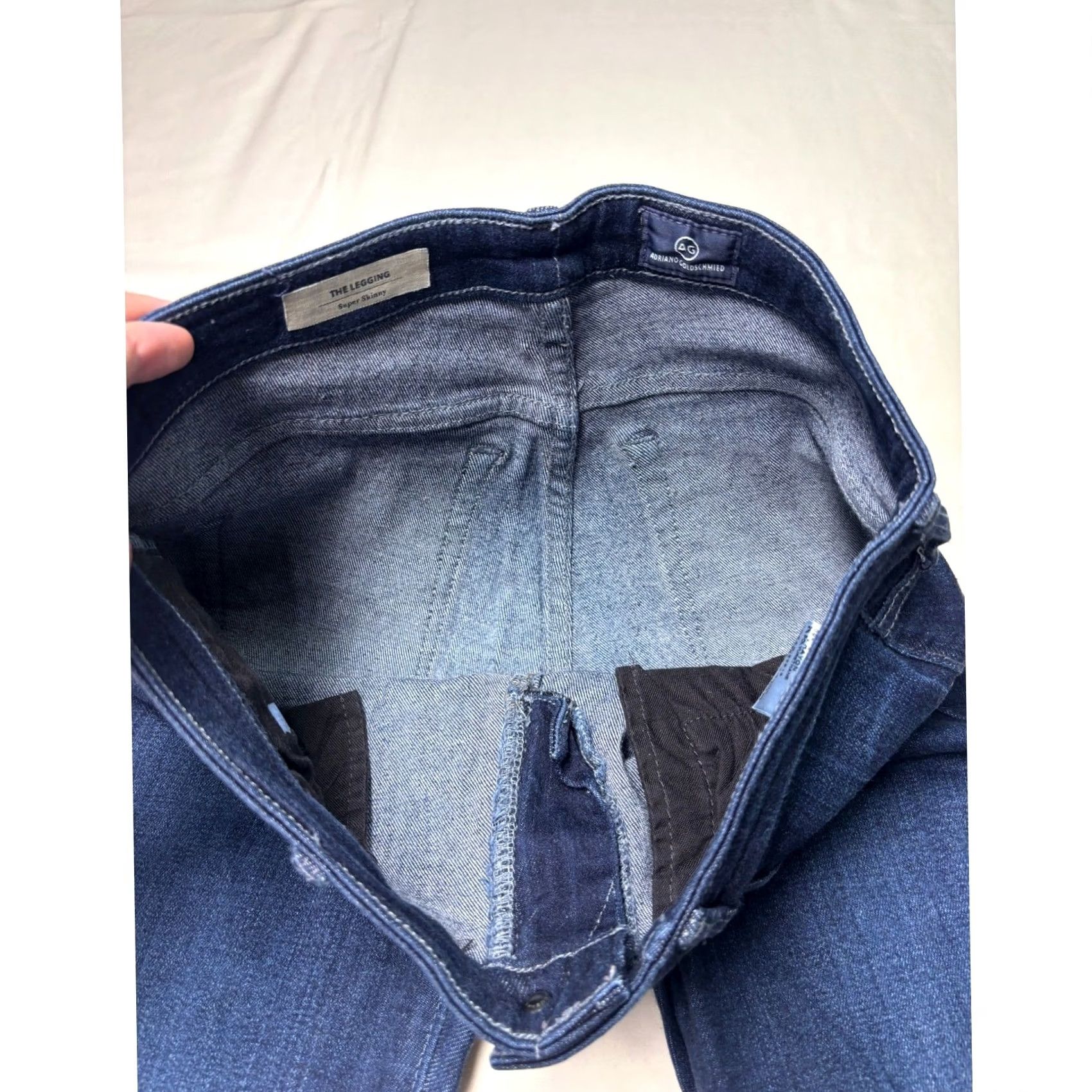 Vintage AG Adriano Goldschmied The Legging Super Skinny Jeans Indigo Blue 27R x L31 USA Women's Jeans Slim Stretch Pockets 5-Pocket Denim Baggy? Size 27" / US 4 / IT 40 - 4 Thumbnail