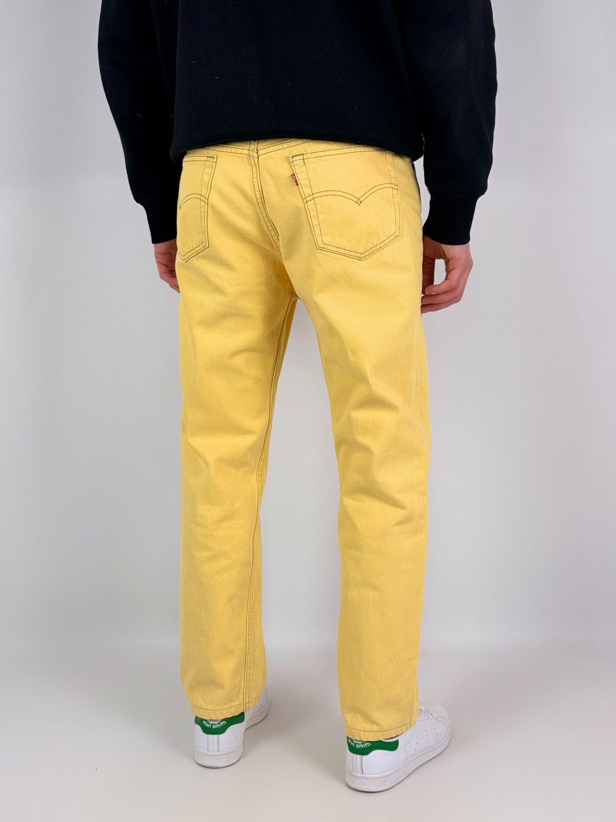 Levi's 1990’s Distressed Levi’s 501xx Yellow Denim Jeans Pants Size US 36 / EU 52 - 2 Thumbnail