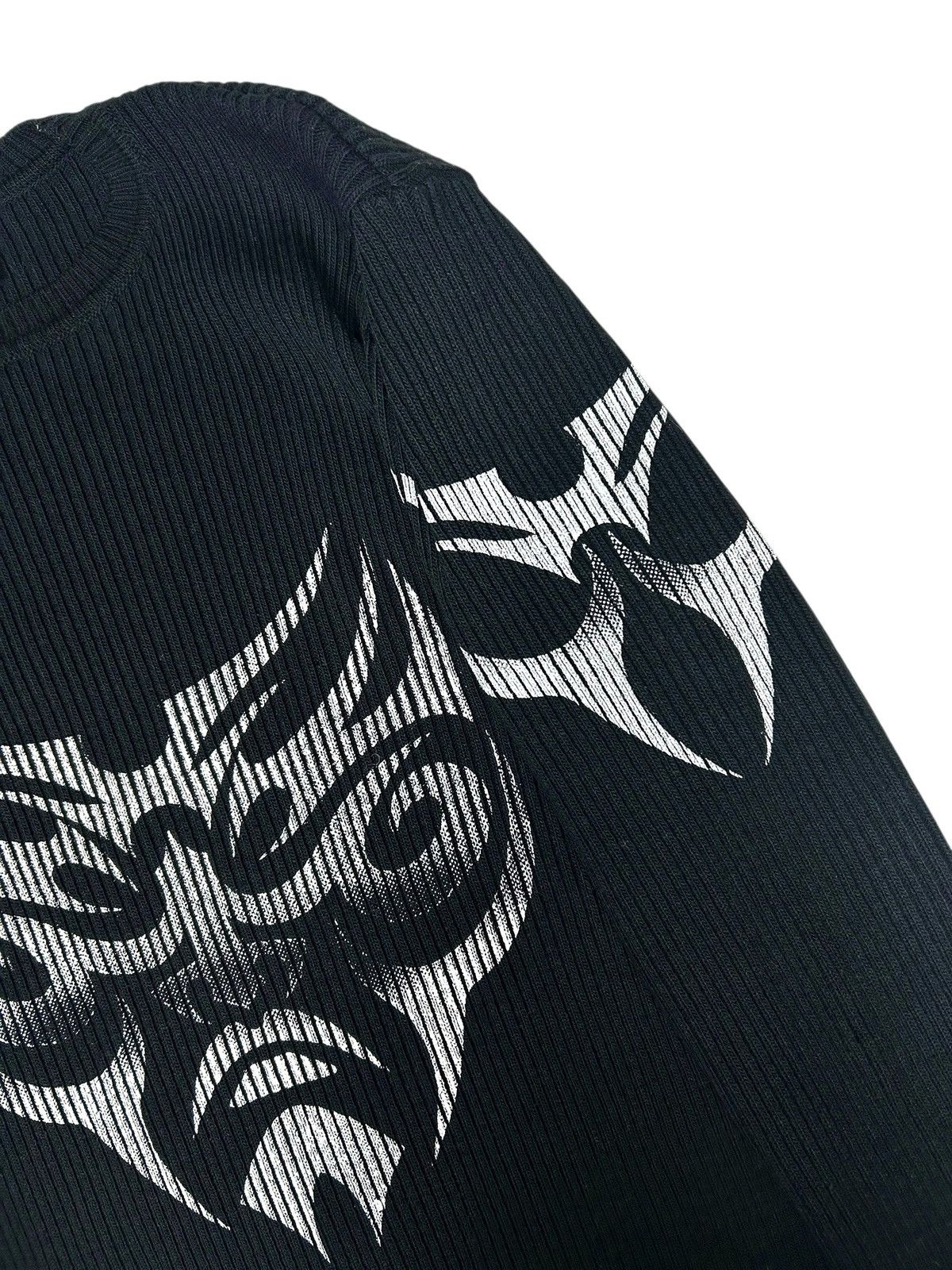 Japanese Brand Avantgarde Black Tribal Tatoo Ribbed Y2K knit sweater Size US L / EU 52-54 / 3 - 4 Thumbnail