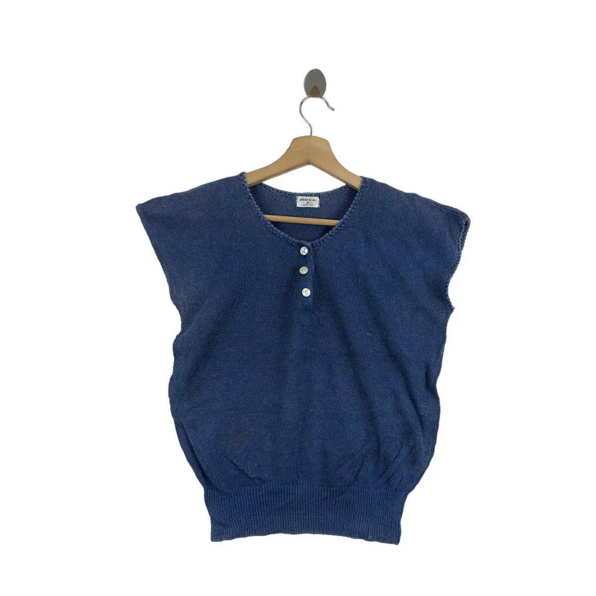 Vintage Vintage BIANCA B Collection Henley Knitwear Sweater Shirt Size S / US 4 / IT 40 - 1 Thumbnail