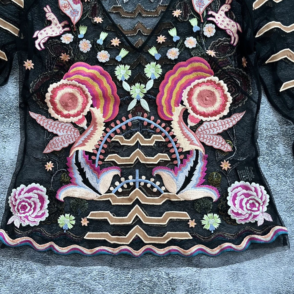 Temperley London Temperley London Chimera Top Embroidered Designer Blouse Size M / US 6-8 / IT 42-44 - 4 Thumbnail