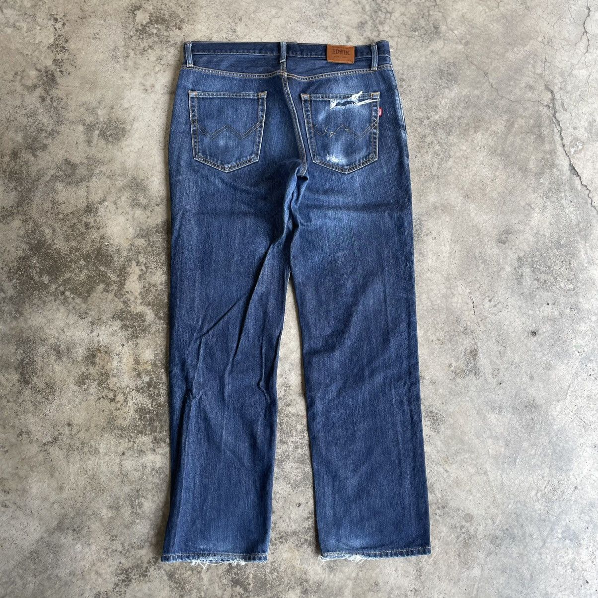 Edwin 🔥Vintage Edwin 404 Stoned Washed Ripped Distress Denim Jeans Size US 37 - 4 Thumbnail