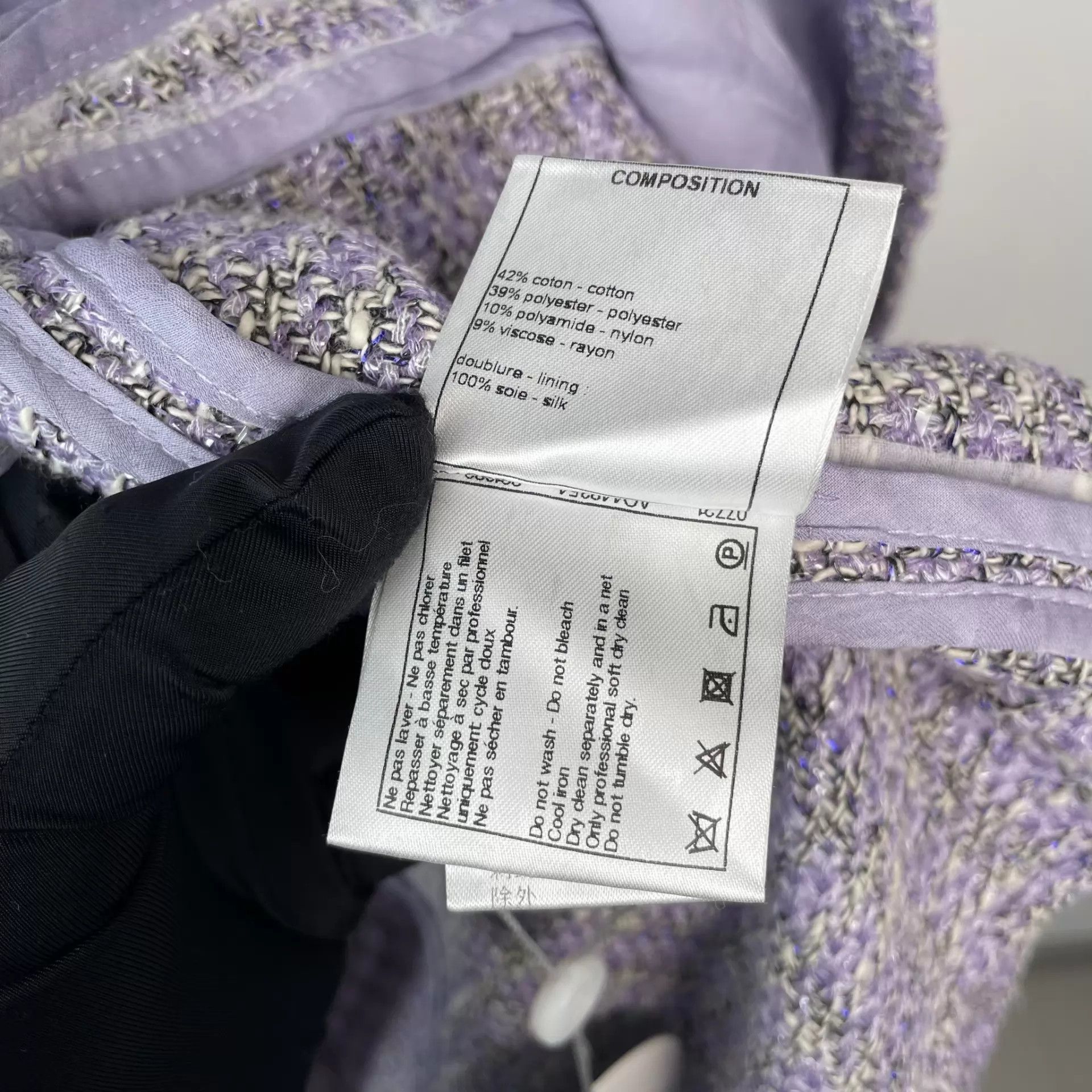 Chanel CHANEL Purple Tweed Classic Jacket Size 38 Size S / US 4 / IT 40 - 5 Thumbnail