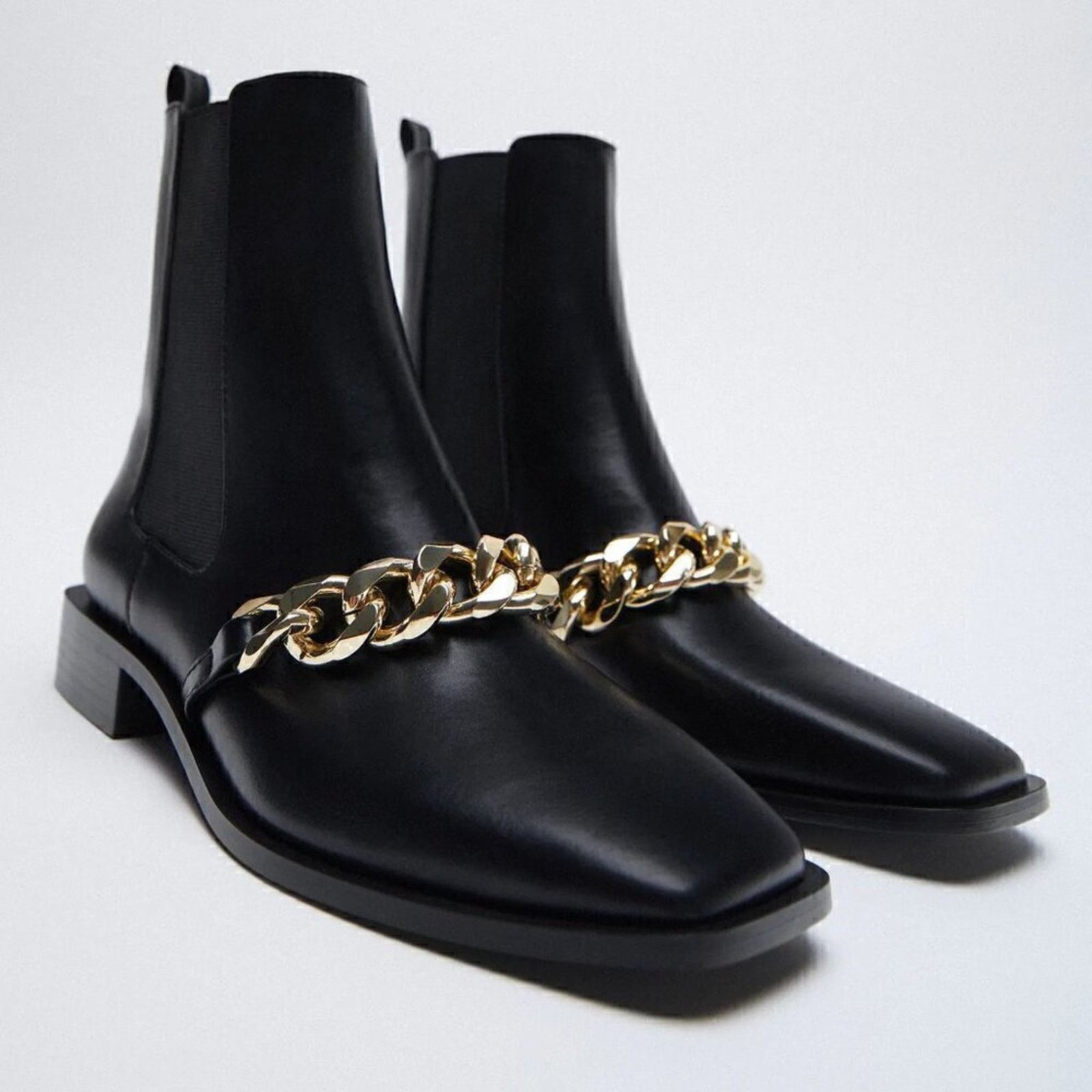 Zara ZARA Black US 8 Square Toe Boots NWT LAST ONE!!! Size US 8 / IT 38 - 17 Thumbnail