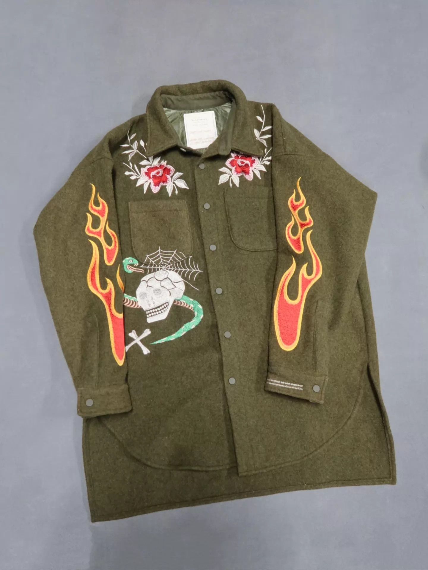 READYMADE Readymade 1st Flame Emb Wool O/S Shirt-Jacket 1 99New Size US S / EU 44-46 / 1 - 1 Thumbnail